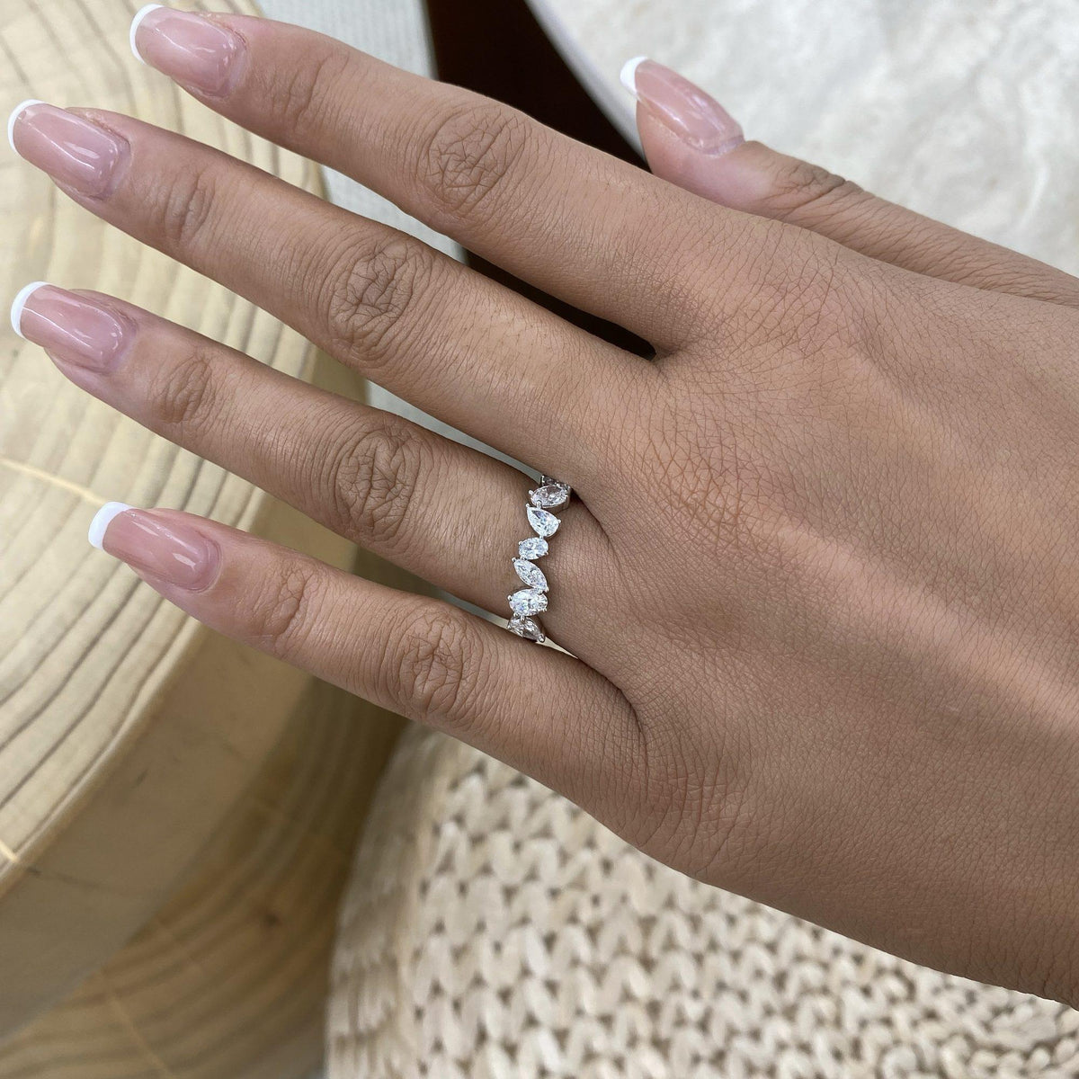 Amy 1.3 Lab-Grown Diamond Half-Eternity, Side Stone Ring