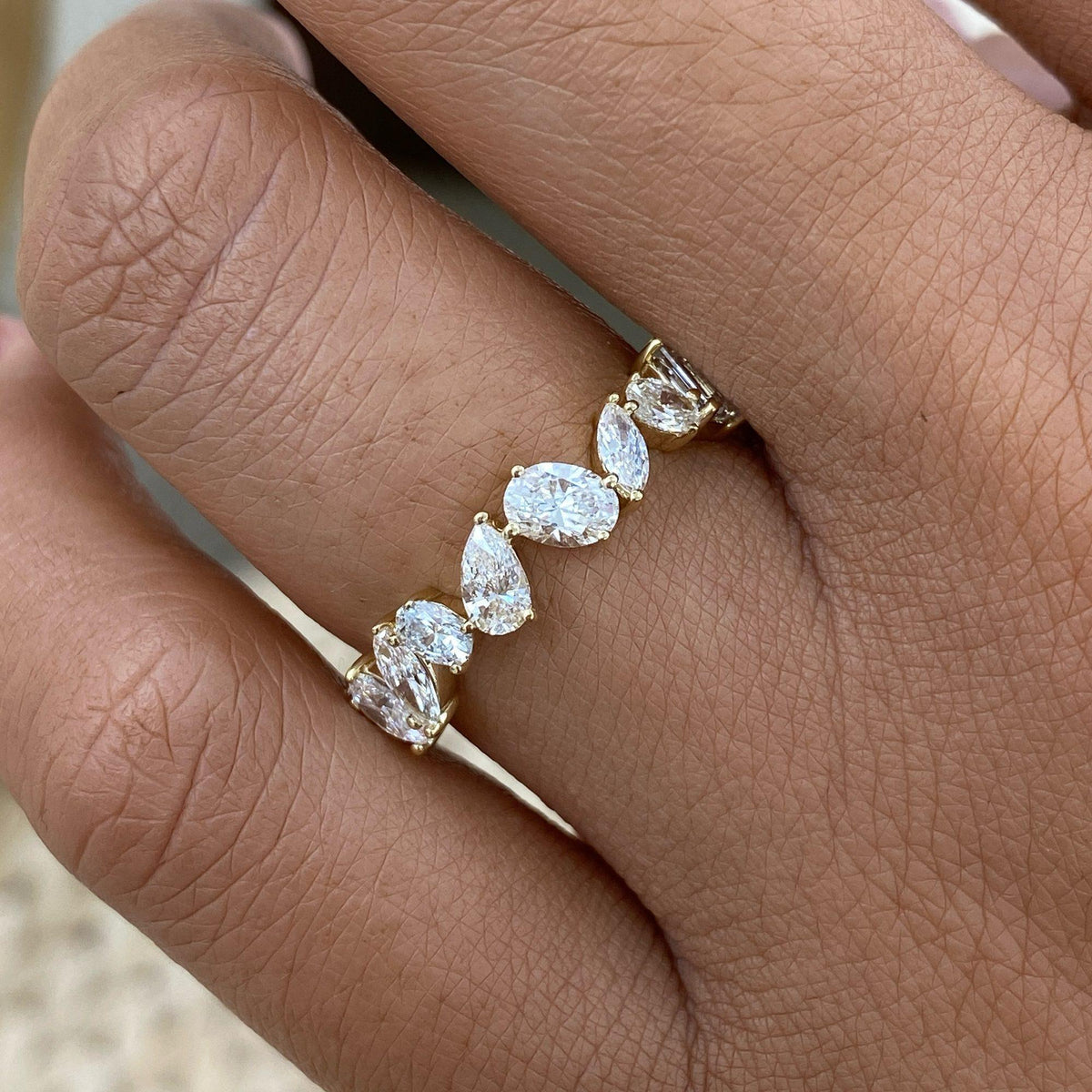 Amy 1.3 Lab-Grown Diamond Half-Eternity, Side Stone Ring