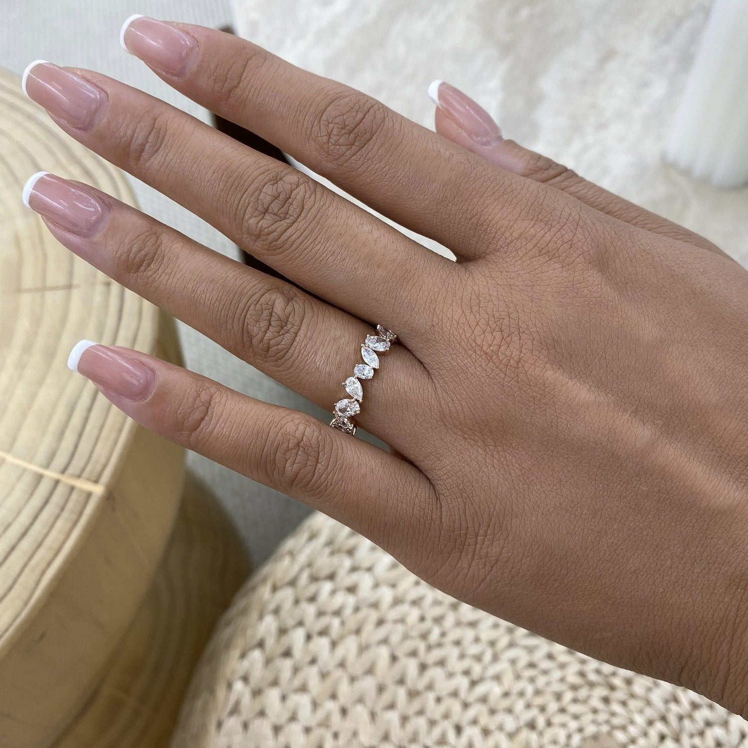 Amy 1.3 Lab-Grown Diamond Half-Eternity, Side Stone Ring