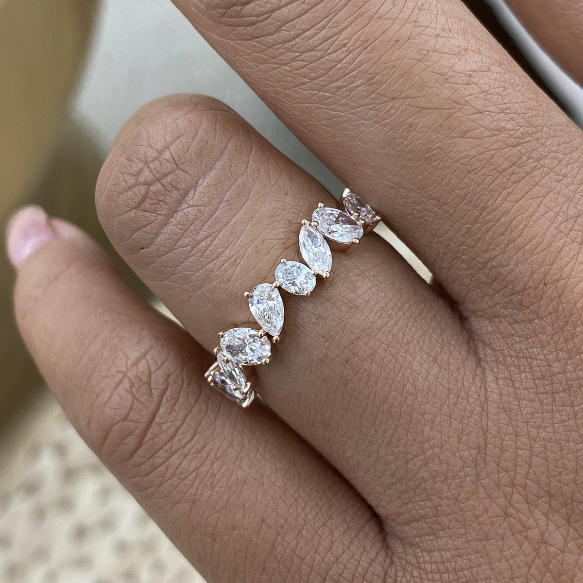 Amy 1.3 Lab-Grown Diamond Half-Eternity, Side Stone Ring