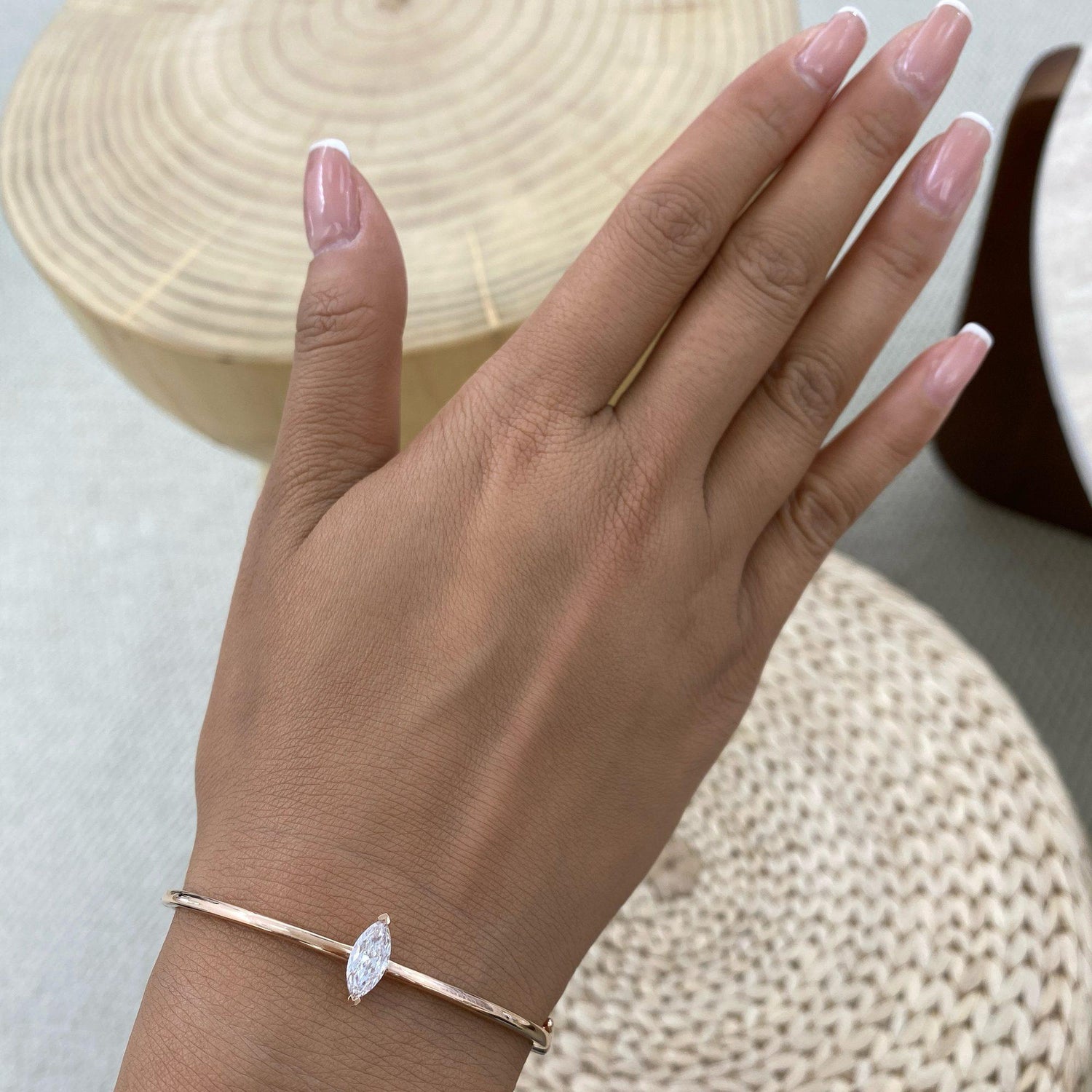 Emma 0.8 Oval Lab-Grown Diamond Cuff Bracelets