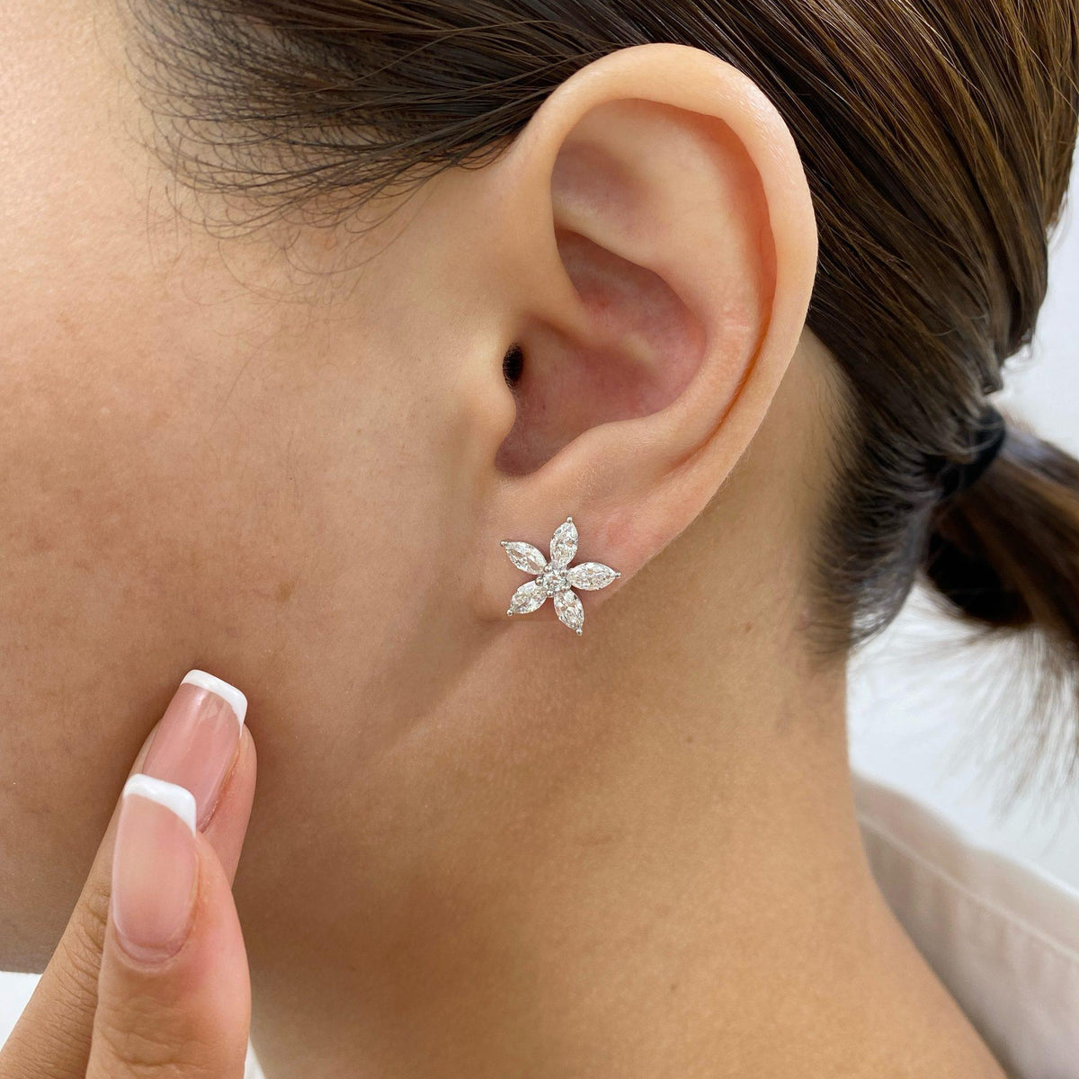 Bonnie 1.8 Lab-Grown Diamond Studs,Halo Earrings