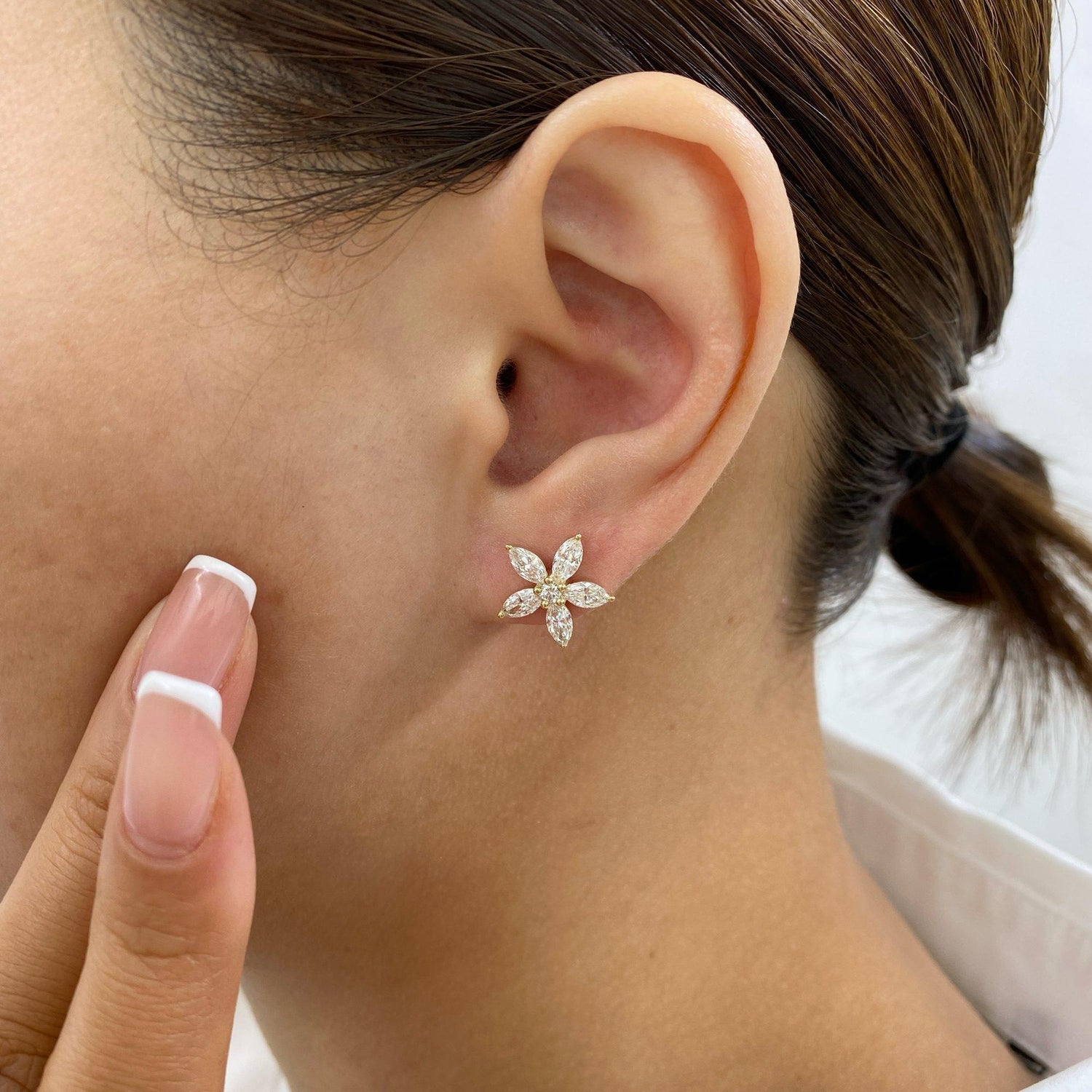 Bonnie 1.8 Lab-Grown Diamond Studs,Halo Earrings