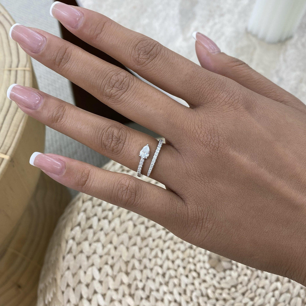Cassidy 0.6 Pear Lab-Grown Diamond Side Stone, Special Engagement Ring