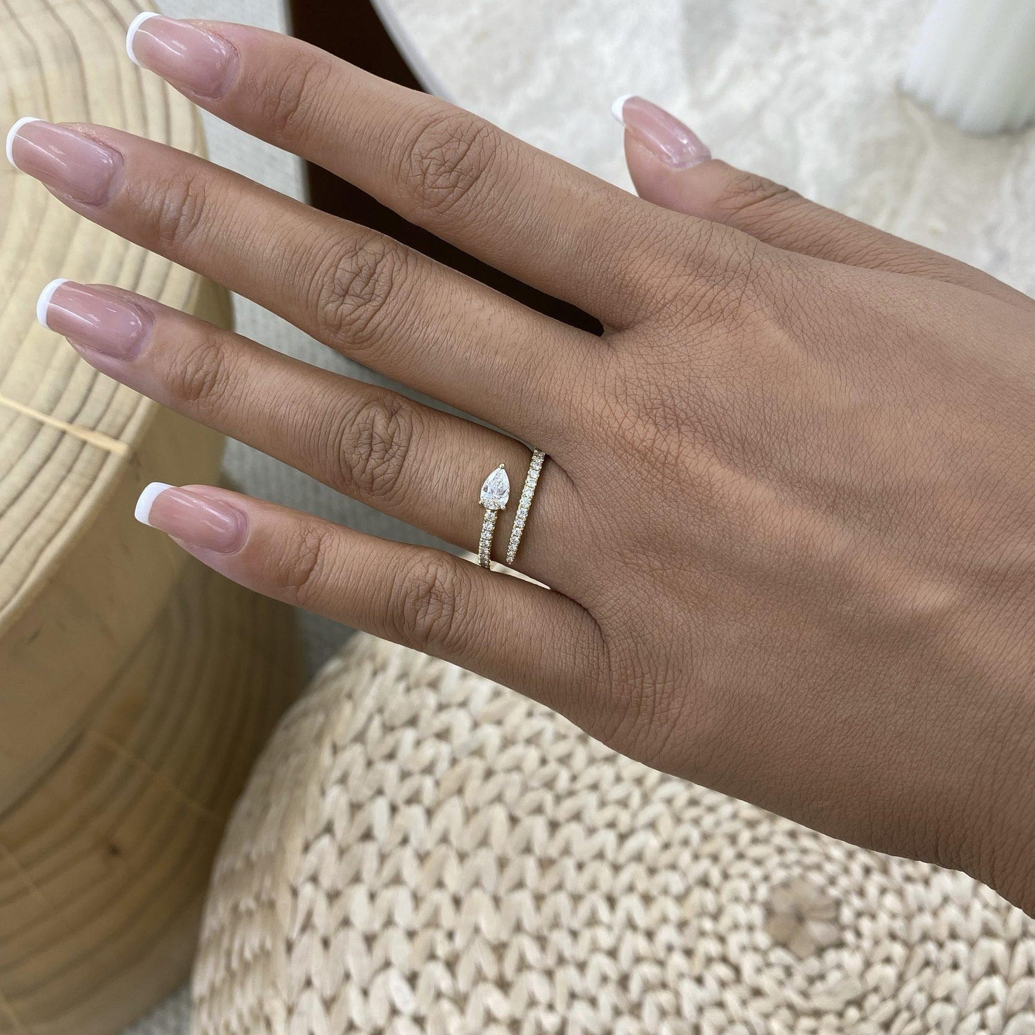 Cassidy 0.6 Pear Lab-Grown Diamond Side Stone, Special Engagement Ring