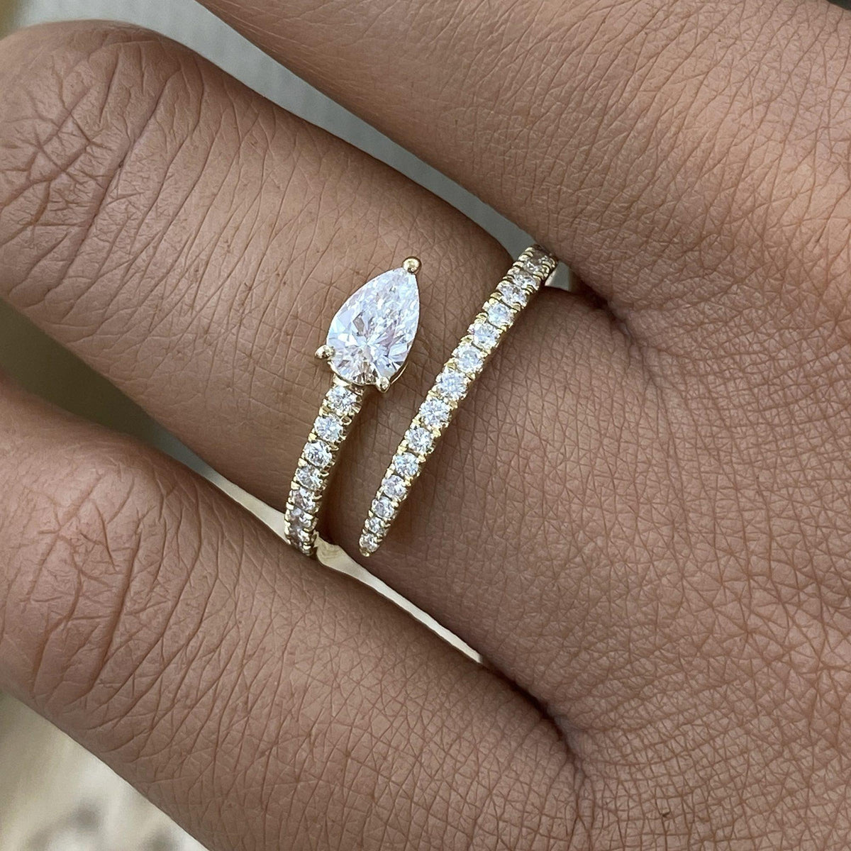 Cassidy 0.6 Pear Lab-Grown Diamond Side Stone, Special Engagement Ring