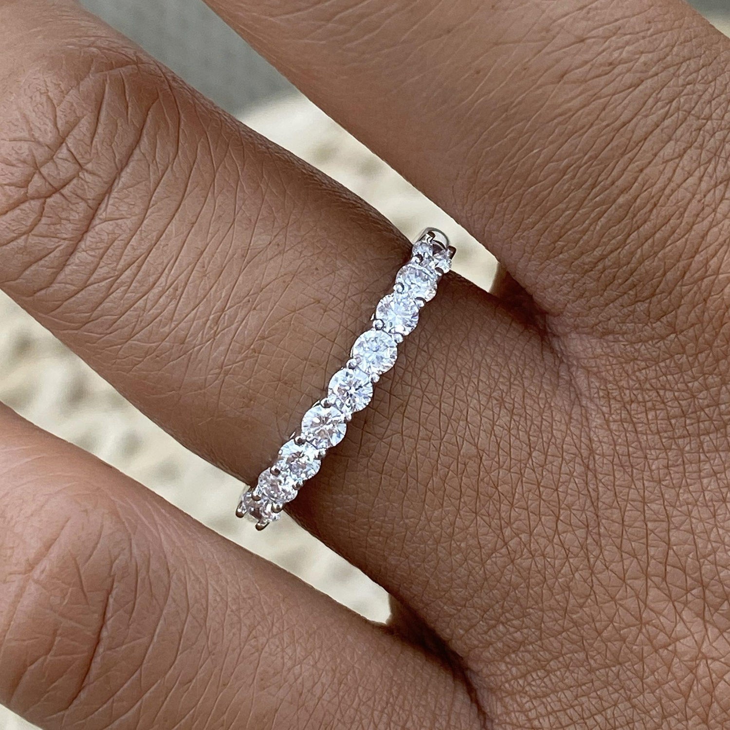 Elle 0.5 Lab-Grown Diamond Half-Eternity, Side Stone Ring