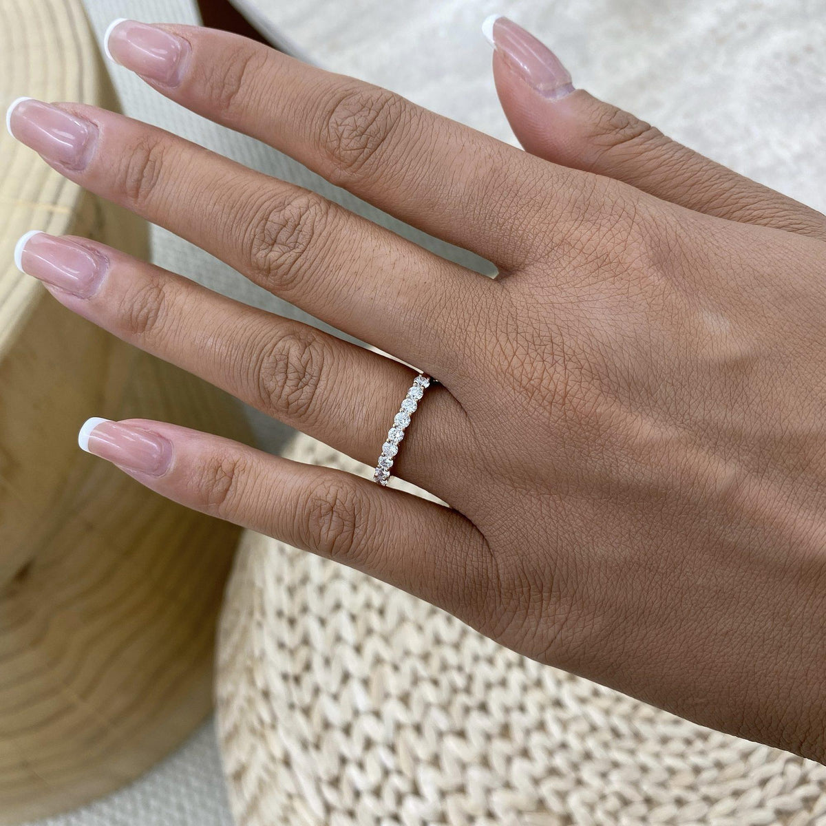 Elle 0.5 Lab-Grown Diamond Half-Eternity, Side Stone Ring