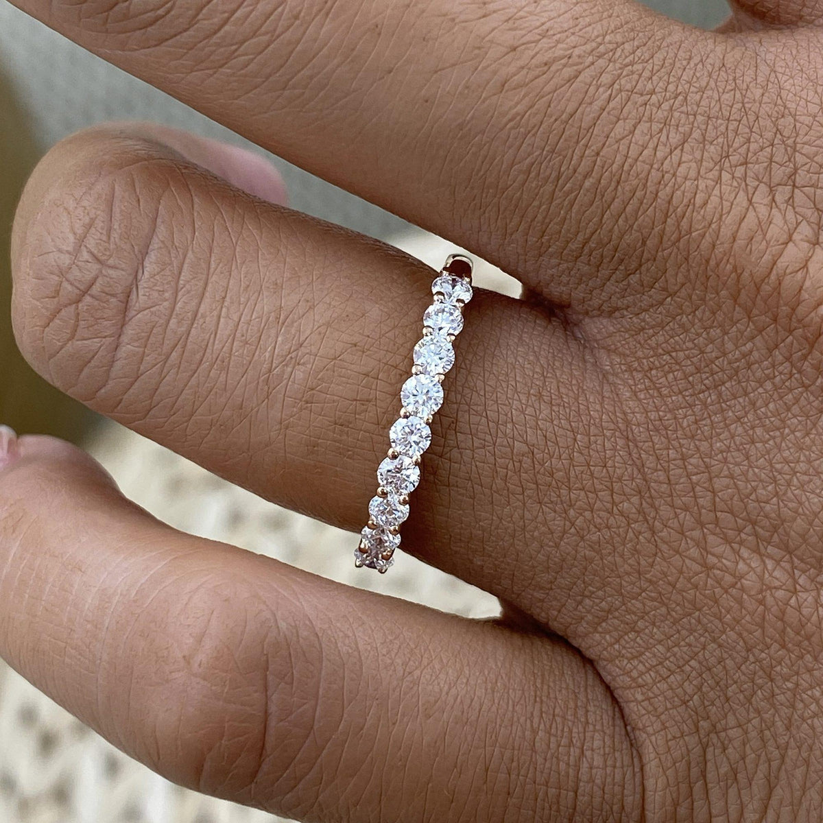 Elle 0.5 Lab-Grown Diamond Half-Eternity, Side Stone Ring