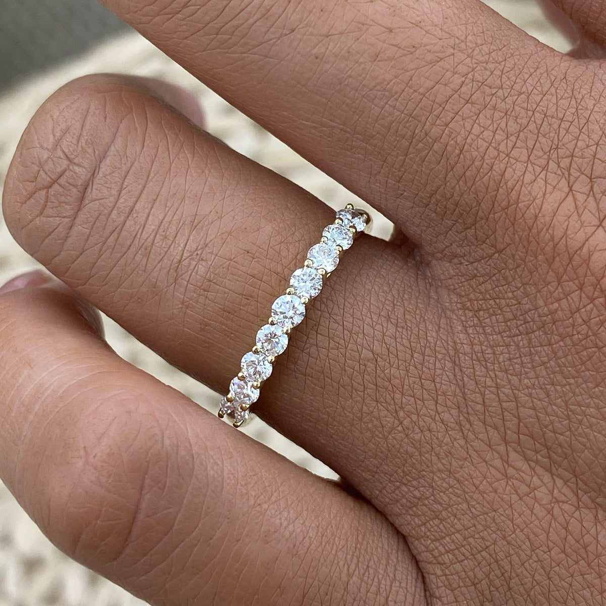 Elle 0.5 Lab-Grown Diamond Half-Eternity, Side Stone Ring