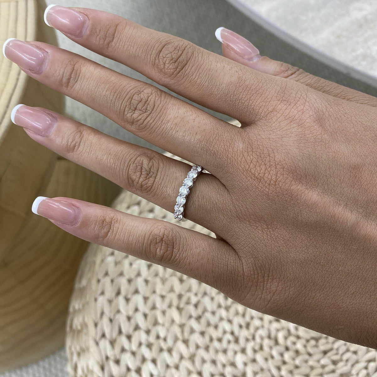 Elle 0.9 Lab-Grown Diamond Half-Eternity, Side Stone Ring