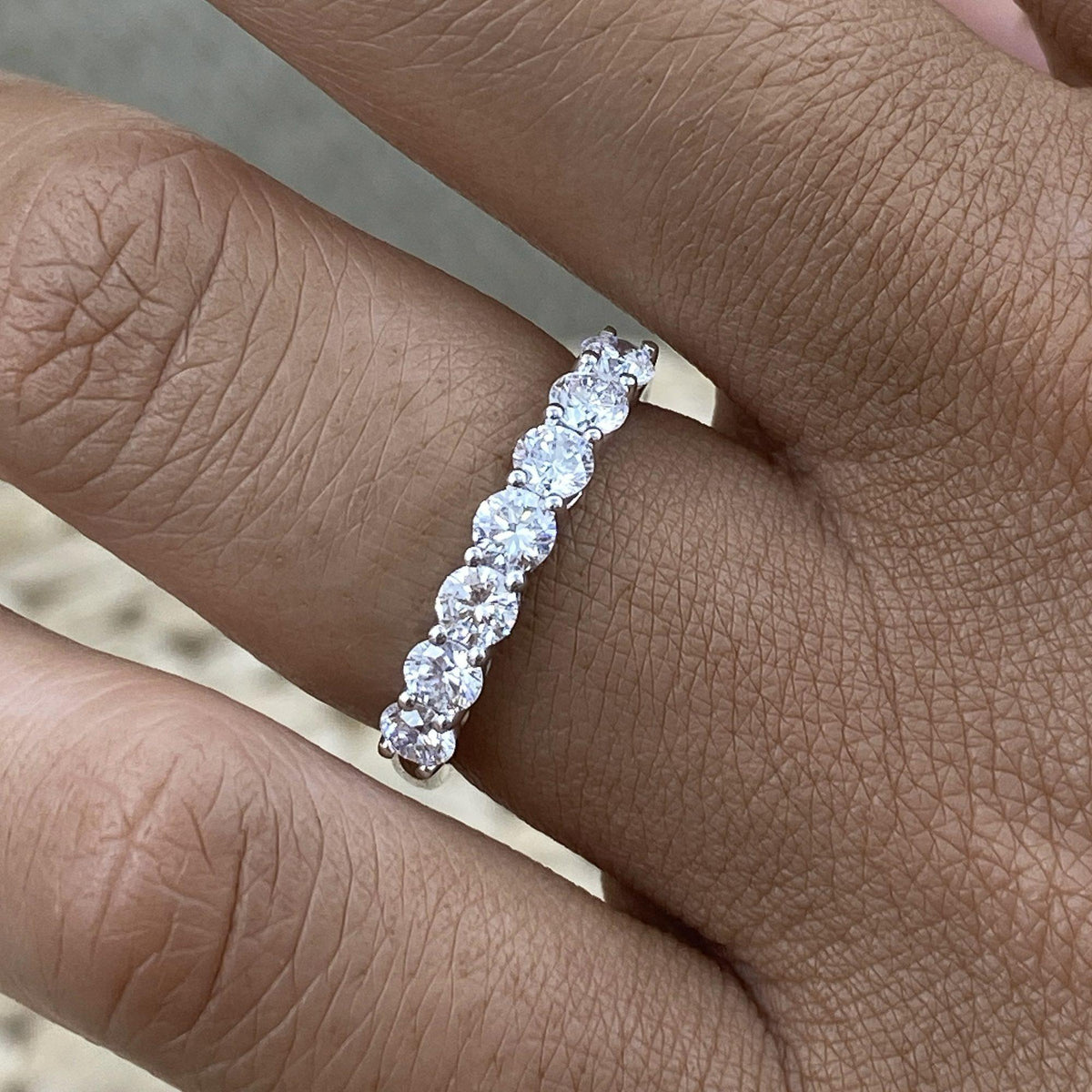 Elle 0.9 Lab-Grown Diamond Half-Eternity, Side Stone Ring