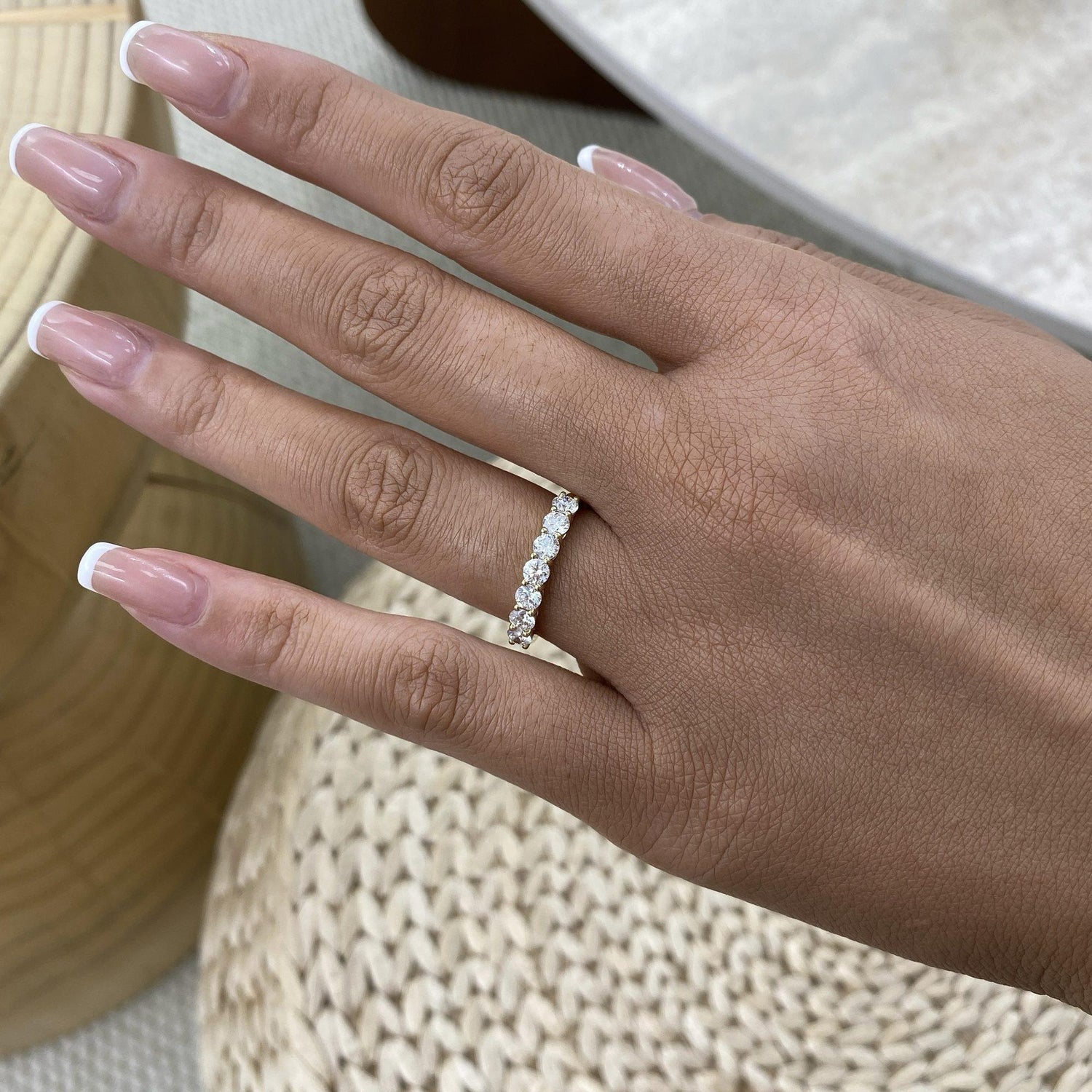 Elle 0.9 Lab-Grown Diamond Half-Eternity, Side Stone Ring