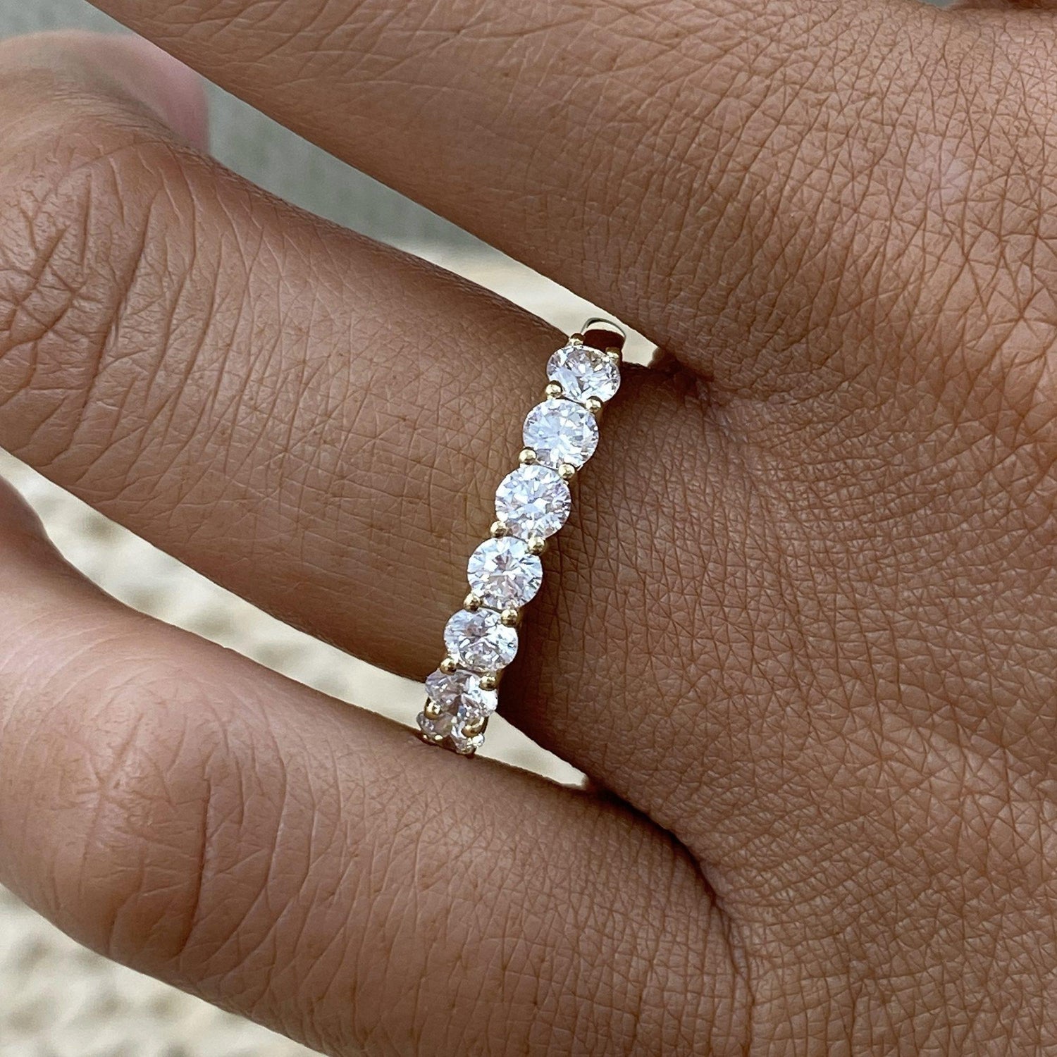 Elle 0.9 Lab-Grown Diamond Half-Eternity, Side Stone Ring