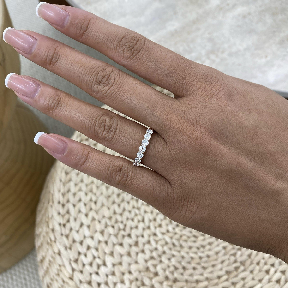 Elle 0.9 Lab-Grown Diamond Half-Eternity, Side Stone Ring