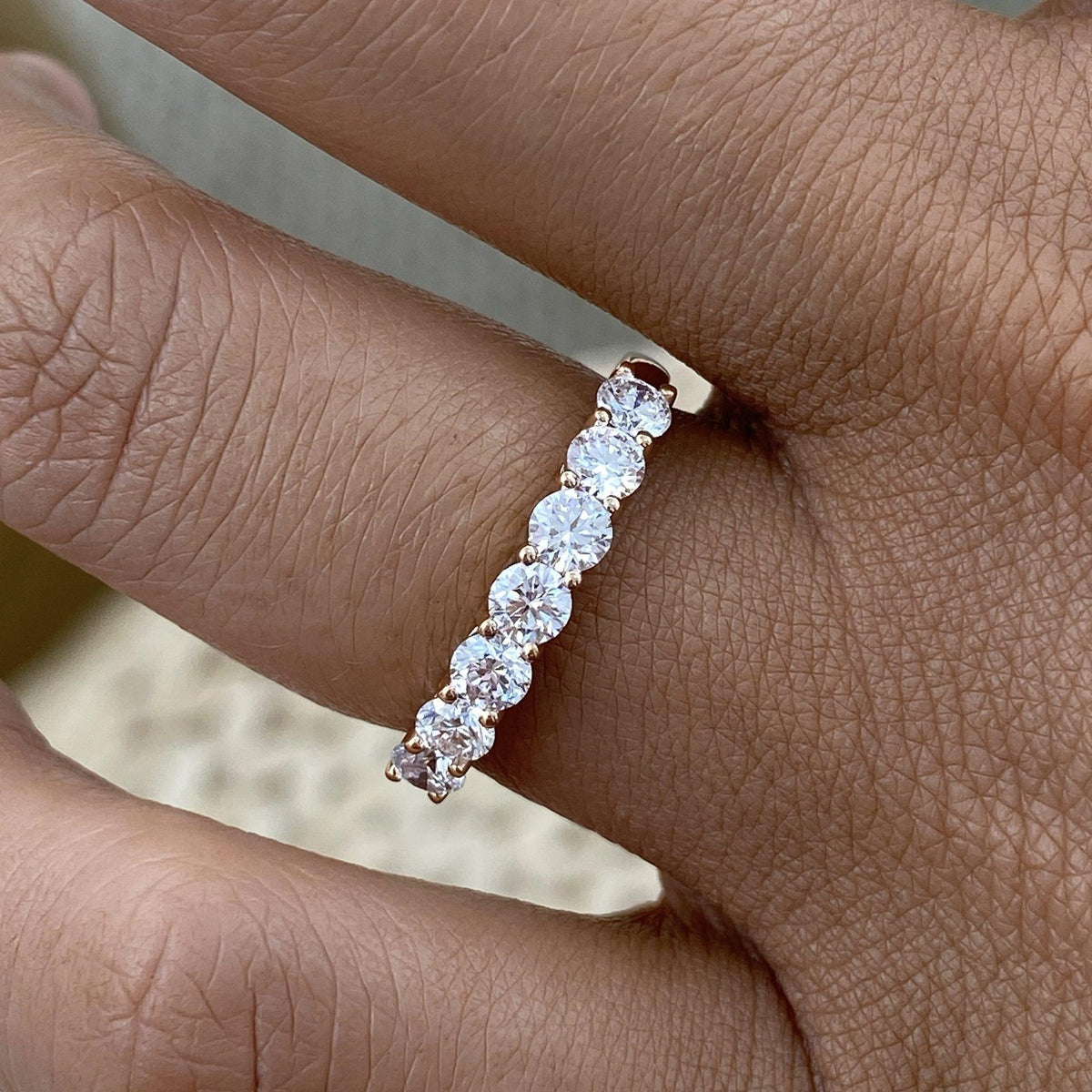 Elle 0.9 Lab-Grown Diamond Half-Eternity, Side Stone Ring