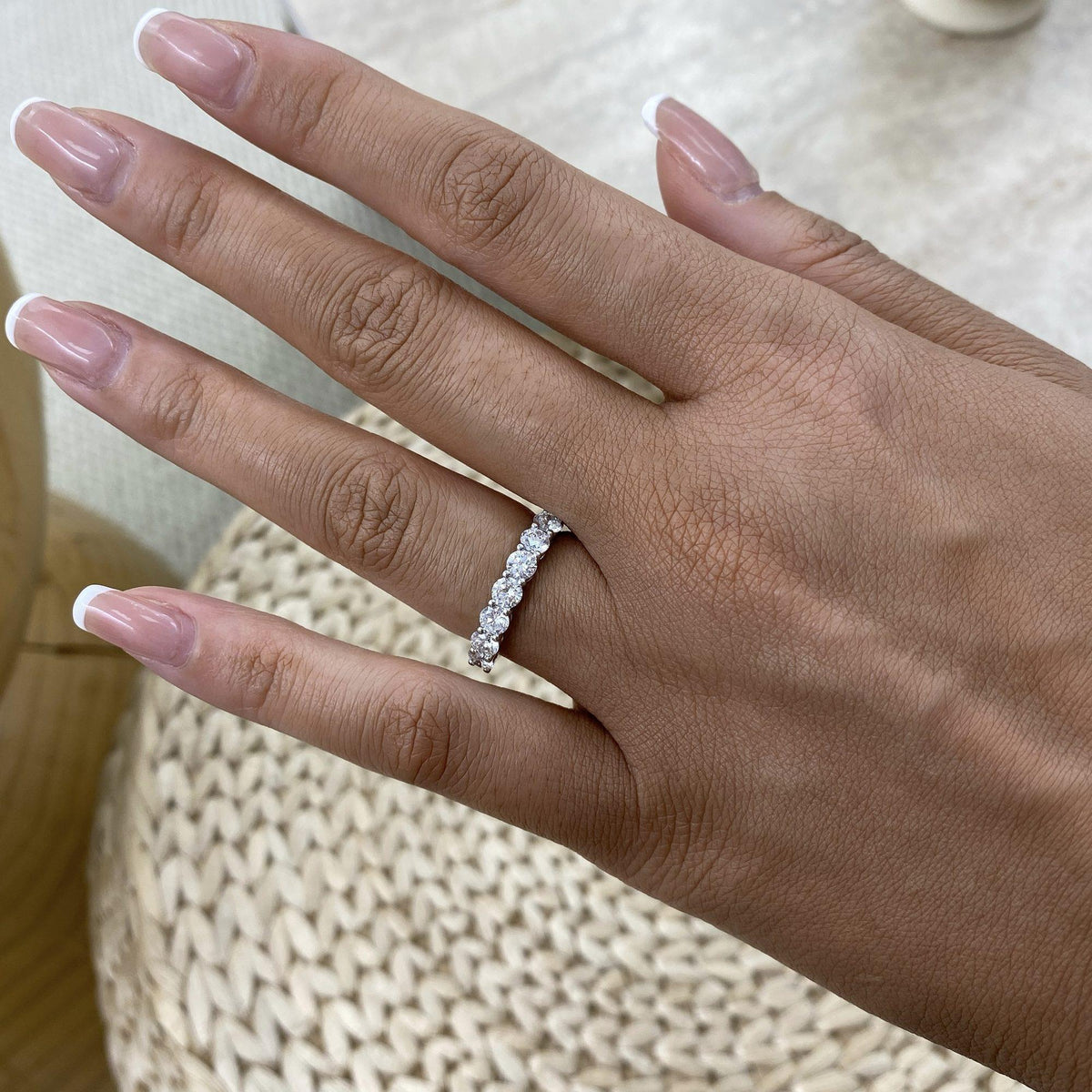 Elle 1.2 Lab-Grown Diamond Half-Eternity, Side Stone Ring