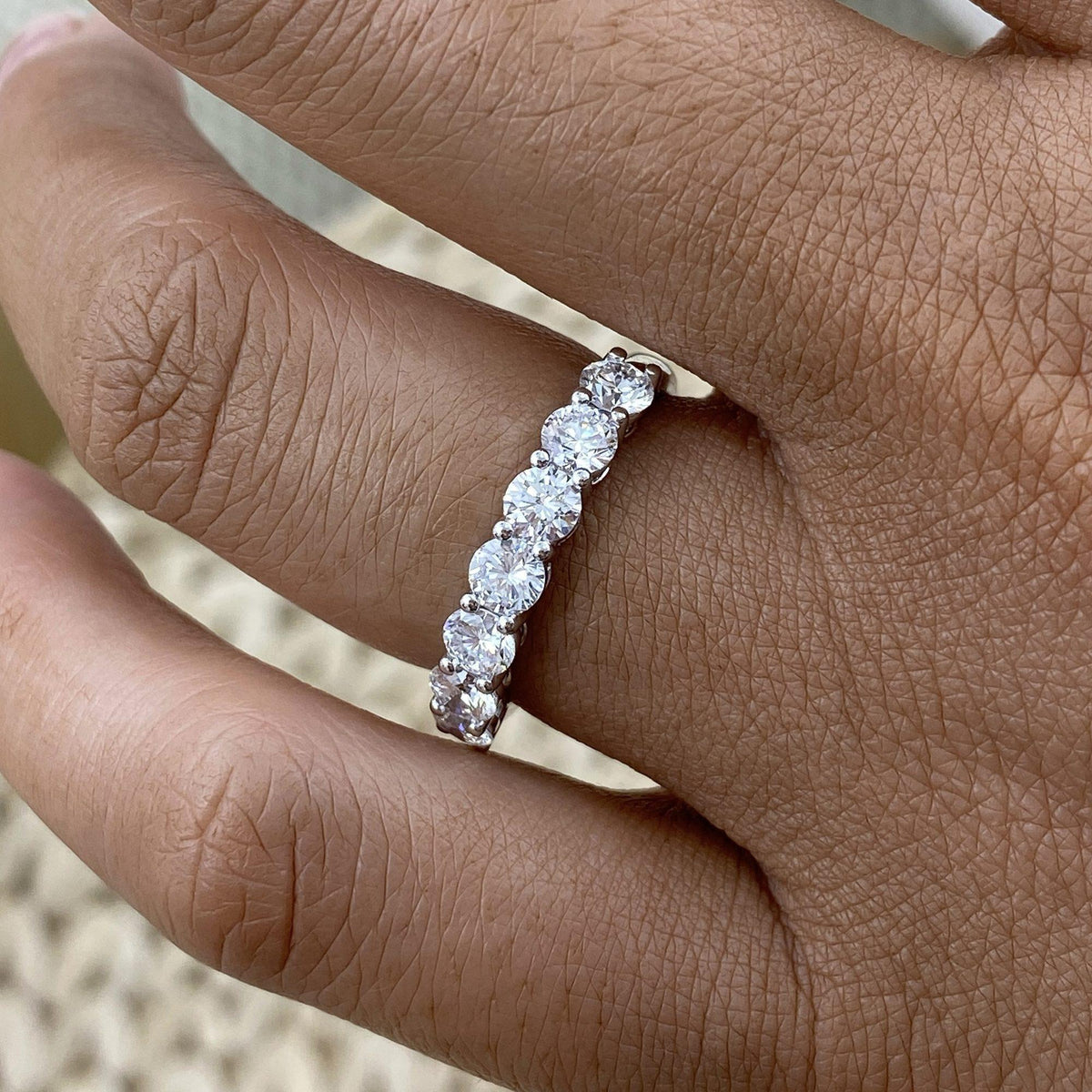 Elle 1.2 Lab-Grown Diamond Half-Eternity, Side Stone Ring