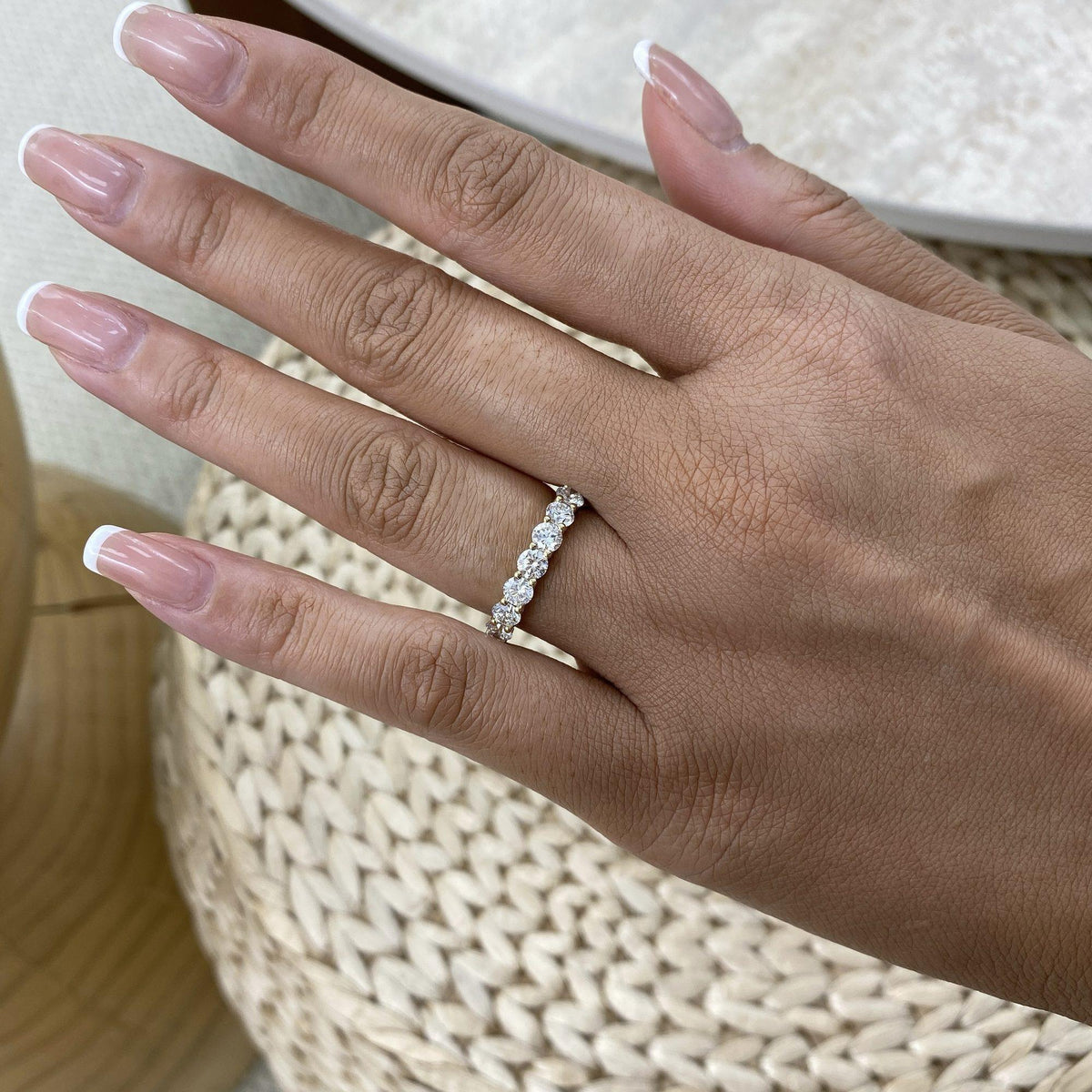 Elle 1.2 Lab-Grown Diamond Half-Eternity, Side Stone Ring