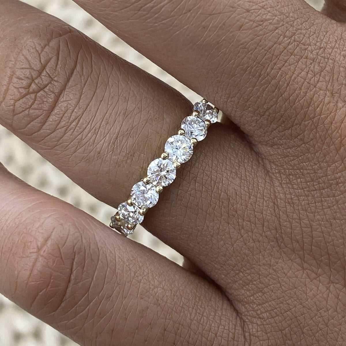 Elle 1.2 Lab-Grown Diamond Half-Eternity, Side Stone Ring