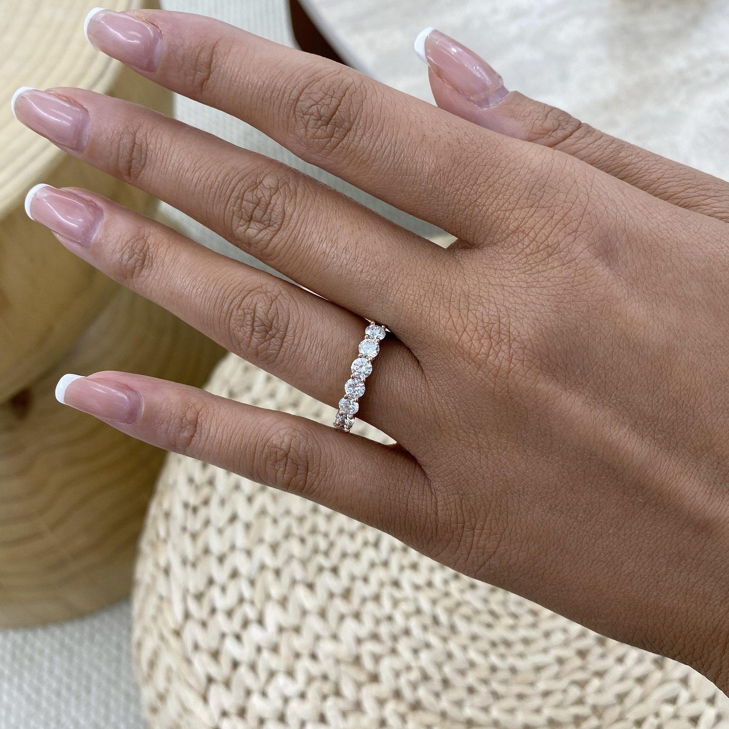 Elle 1.2 Lab-Grown Diamond Half-Eternity, Side Stone Ring