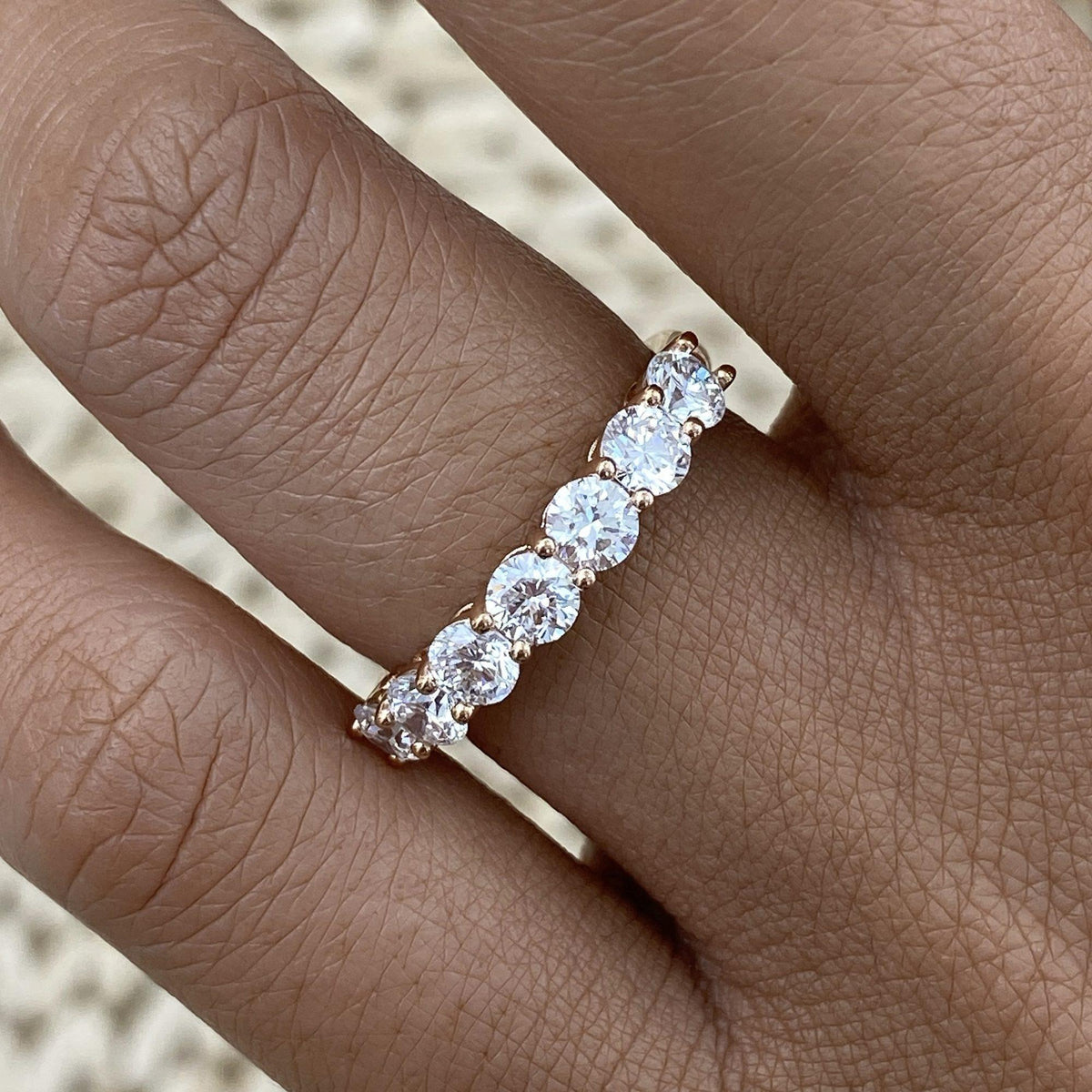 Elle 1.2 Lab-Grown Diamond Half-Eternity, Side Stone Ring