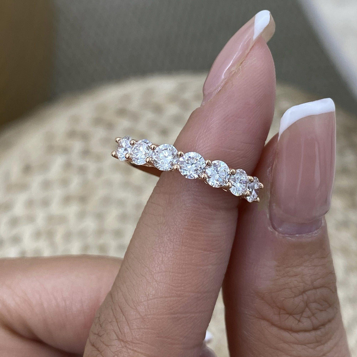 Elle 1.2 Lab-Grown Diamond Half-Eternity, Side Stone Ring