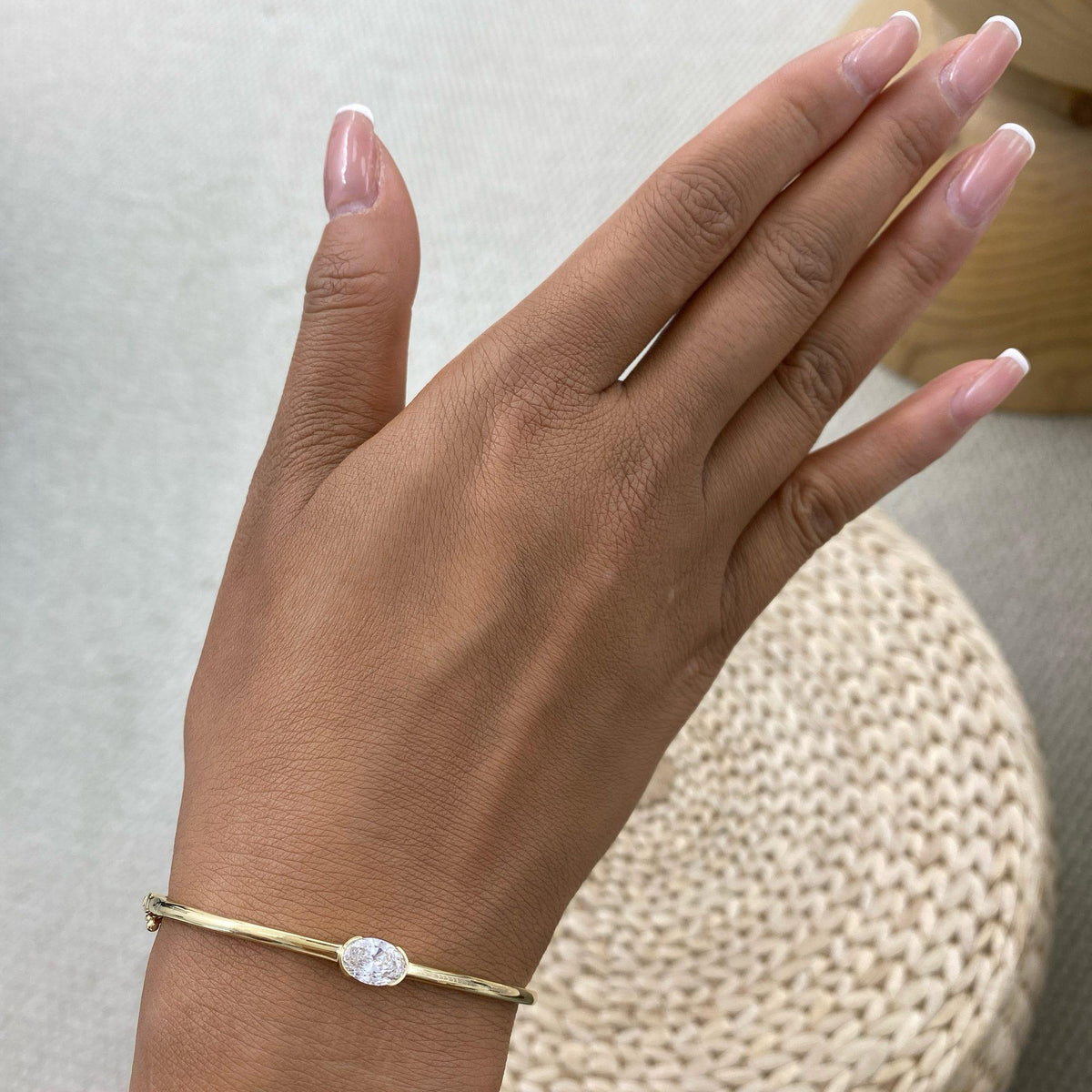 Emma 0.9 Oval Lab-Grown Diamond Cuff Bracelets