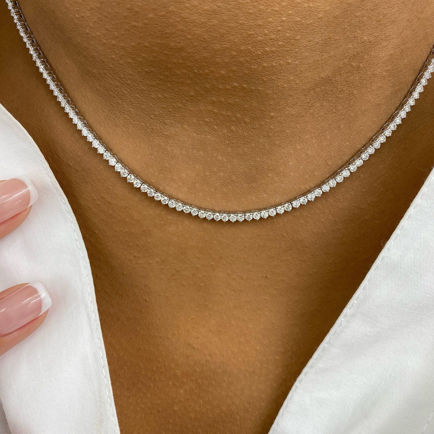 Ellie 2.5 Lab-Grown Diamond Tennis Necklaces