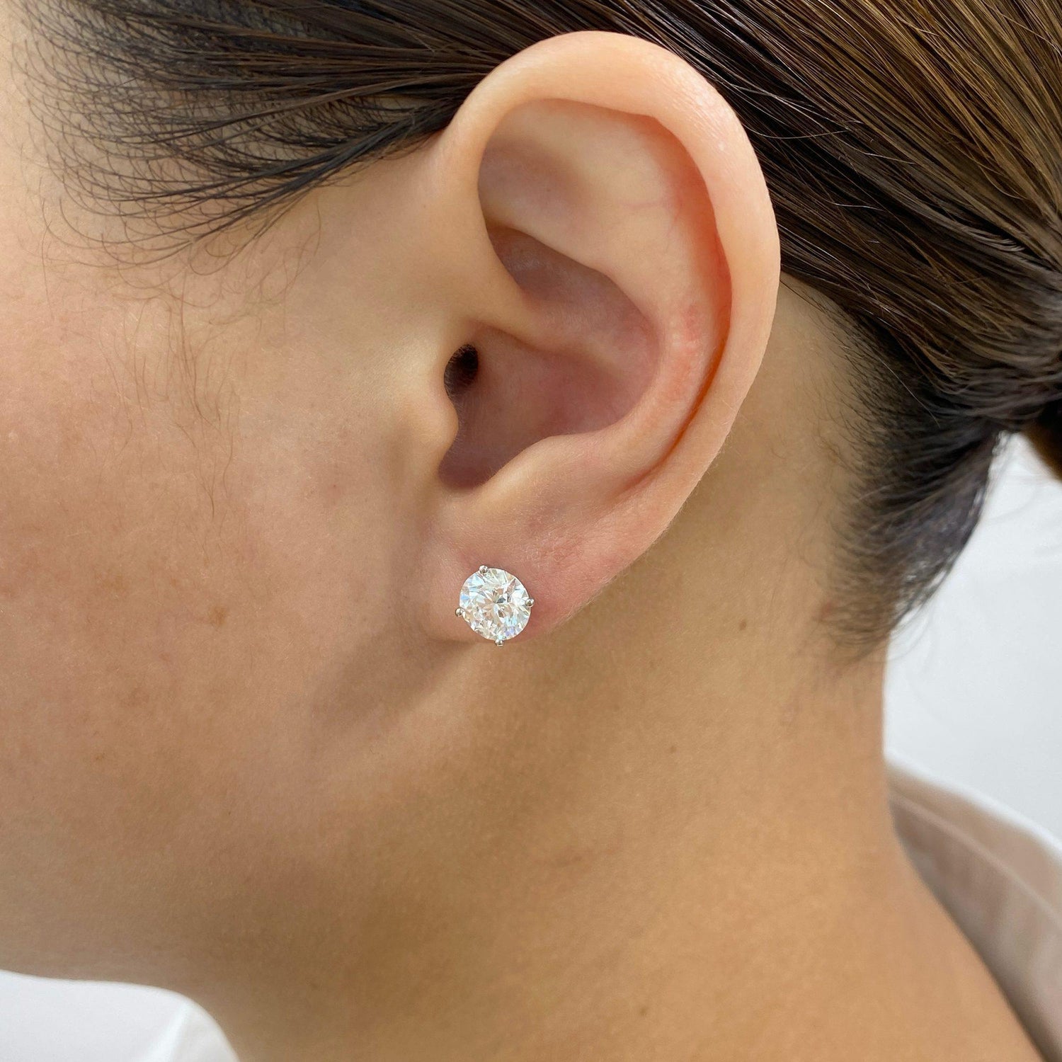 Stacey 3.0 Round Lab-Grown Diamond Studs Earrings