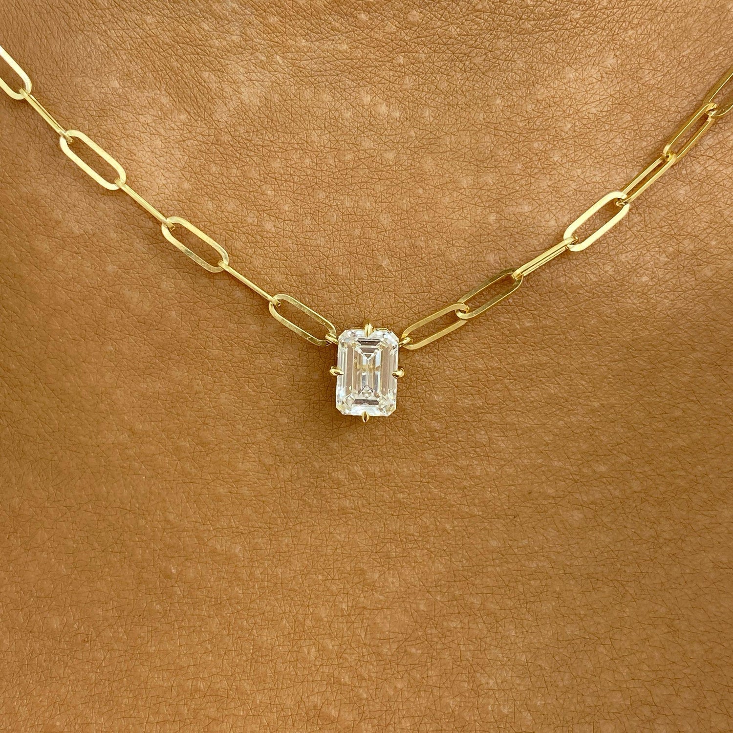 Diana 1.0 Emerald Lab-Grown Diamond Solitaire, Chain Pendant