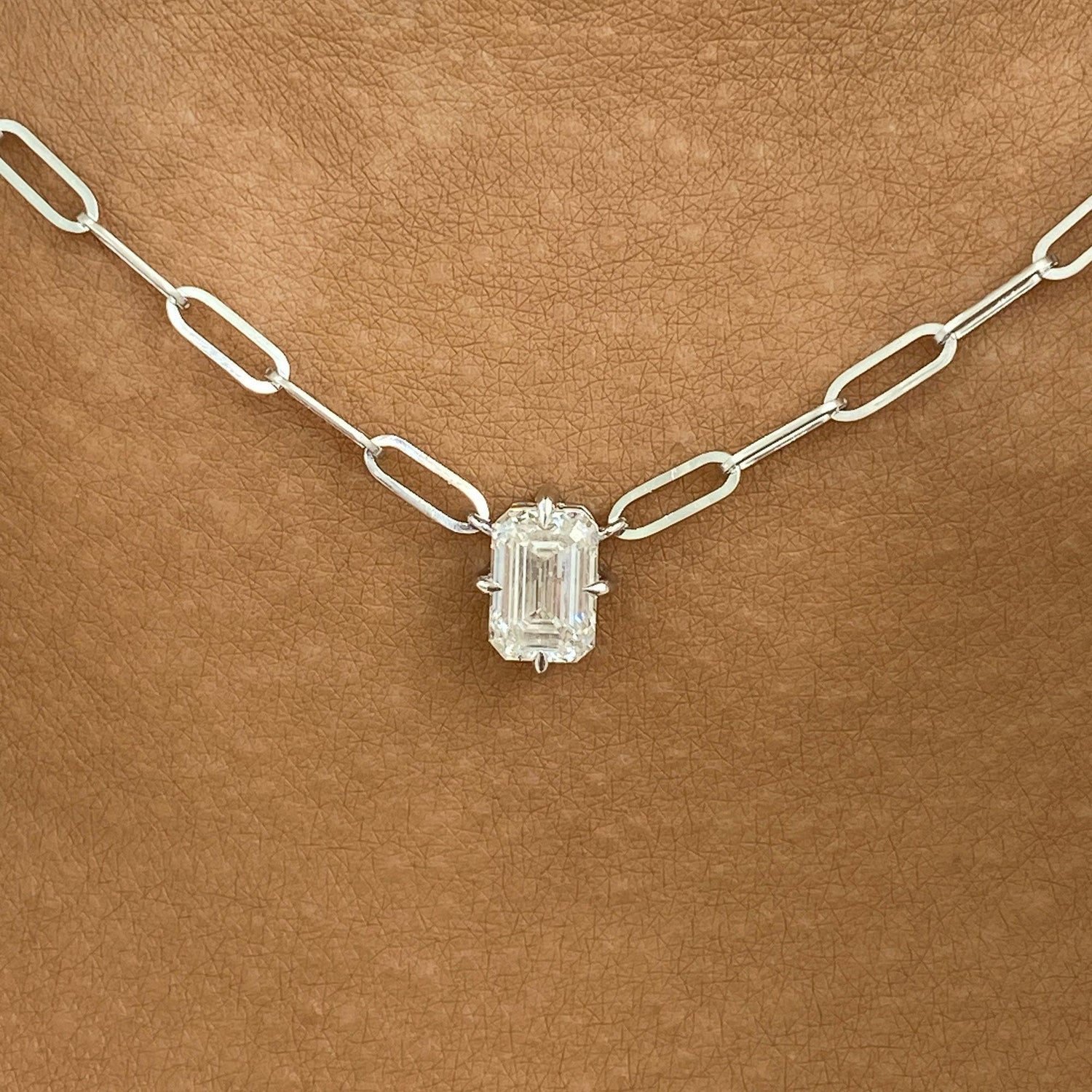 Diana 1.0 Emerald Lab-Grown Diamond Solitaire, Chain Pendant