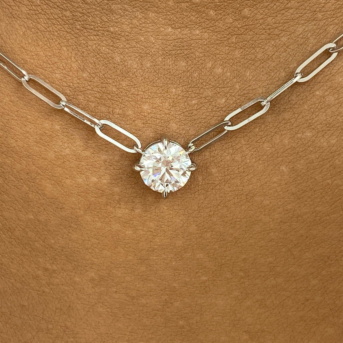 Diana 1.0 Round Lab-Grown Diamond Solitaire, Chain Pendant