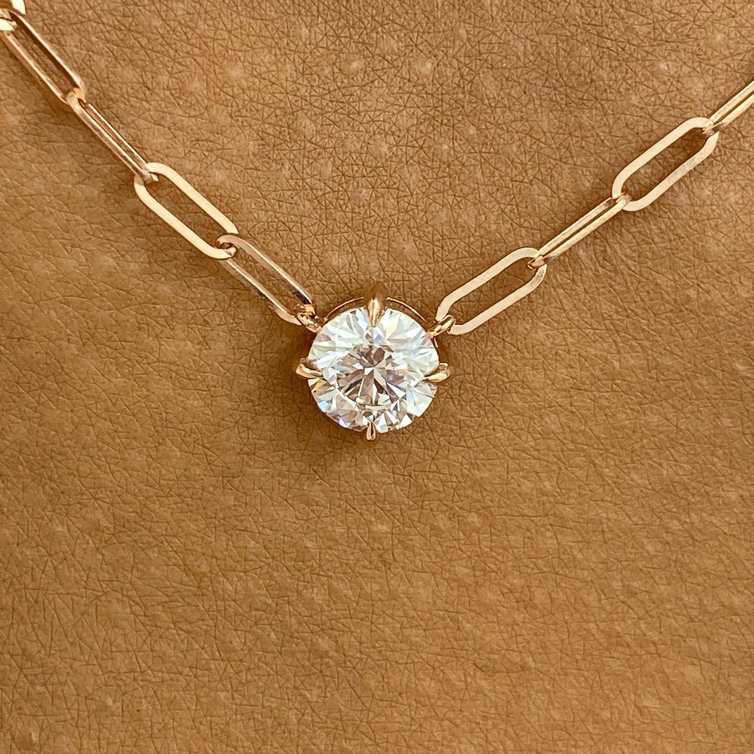 Diana 1.0 Round Lab-Grown Diamond Solitaire, Chain Pendant