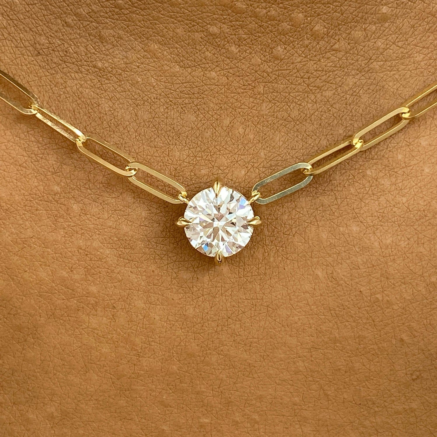 Diana 1.0 Round Lab-Grown Diamond Solitaire, Chain Pendant