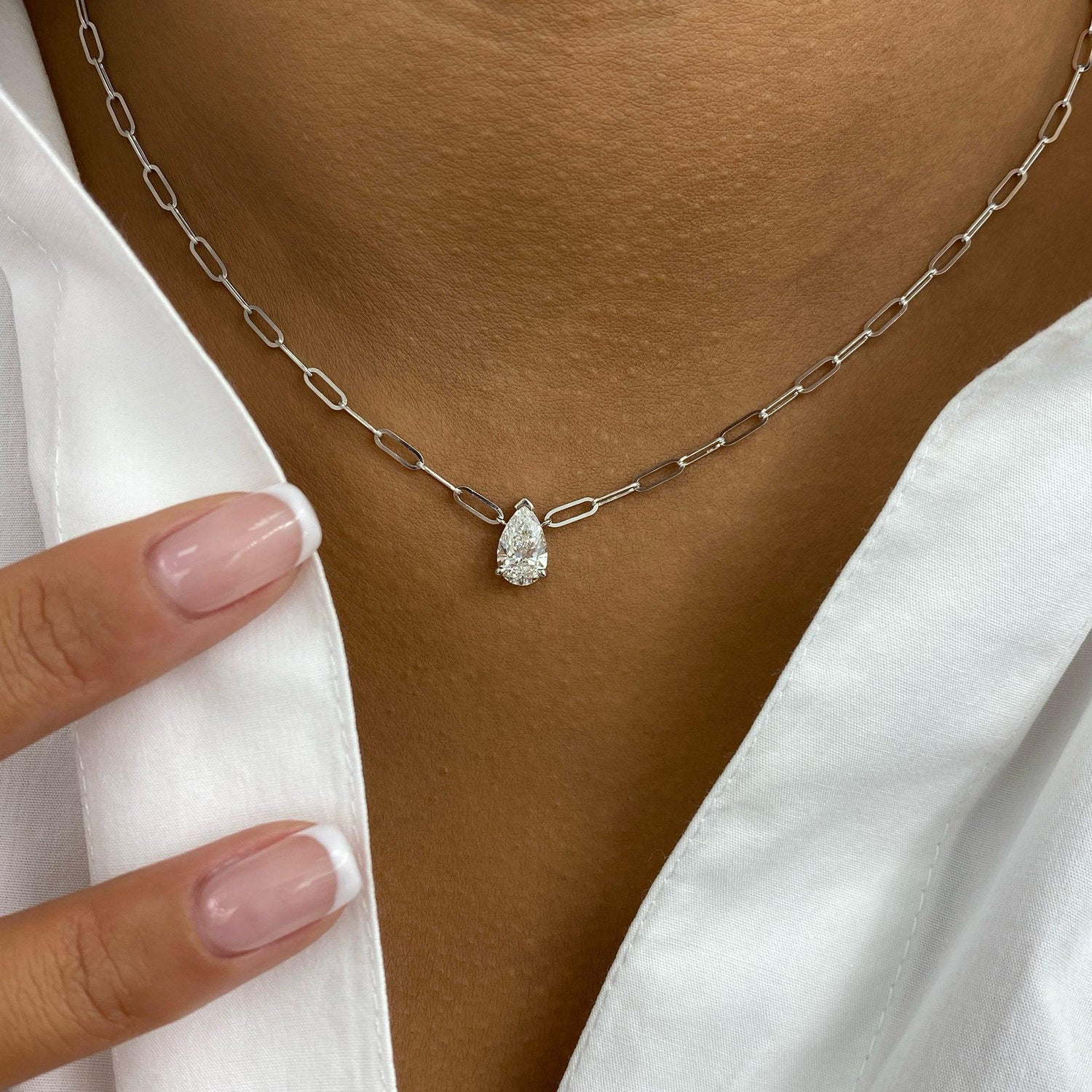 Diana 1.0 Pear Lab-Grown Diamond Solitaire, Chain Pendant