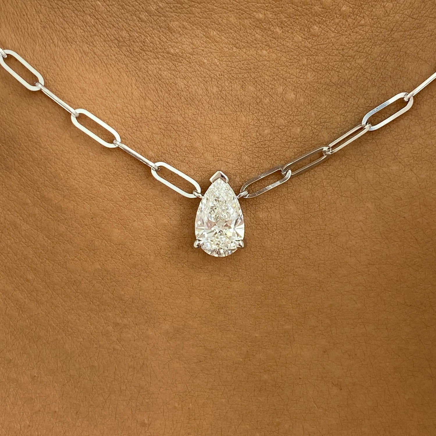 Diana 1.0 Pear Lab-Grown Diamond Solitaire, Chain Pendant