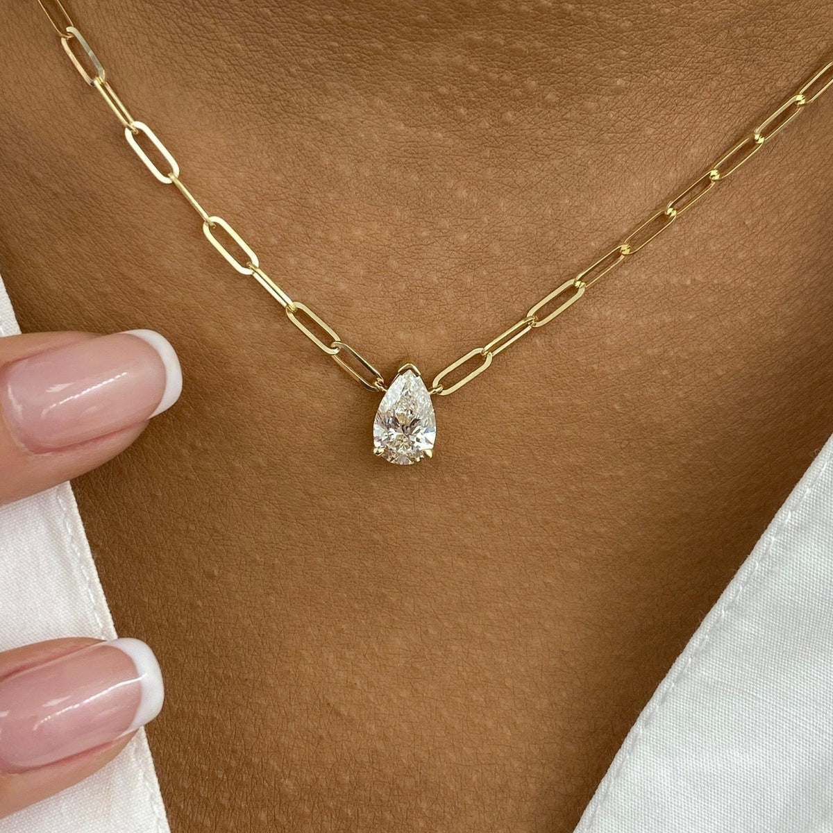 Diana 1.0 Pear Lab-Grown Diamond Solitaire, Chain Pendant