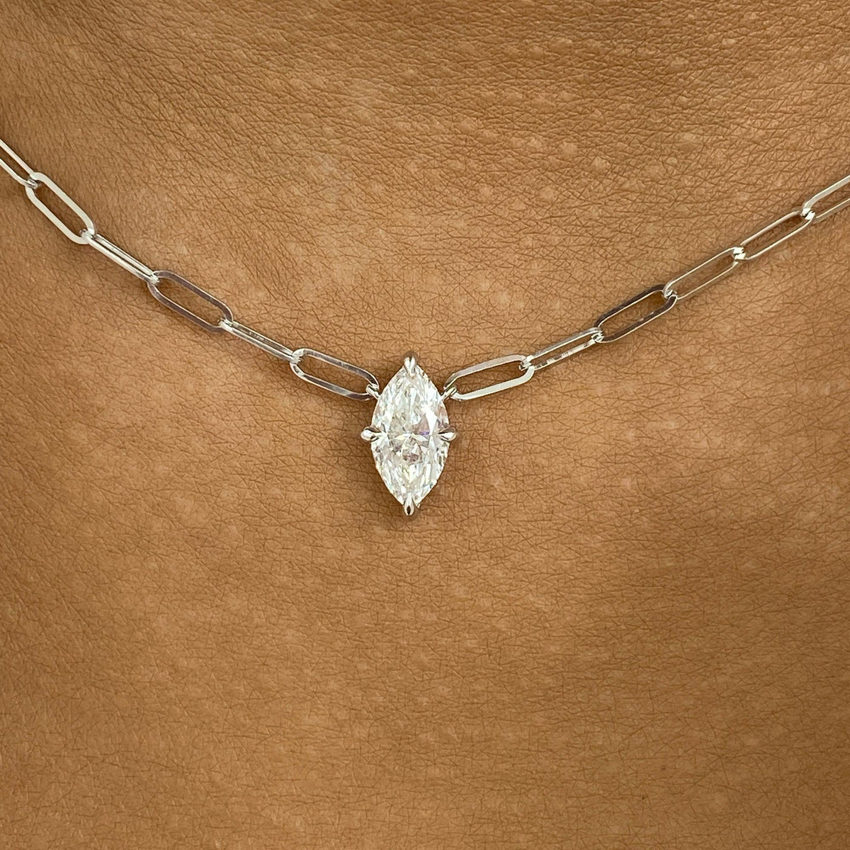 Diana 1.0 Marquise Lab-Grown Diamond Solitaire, Chain Pendant