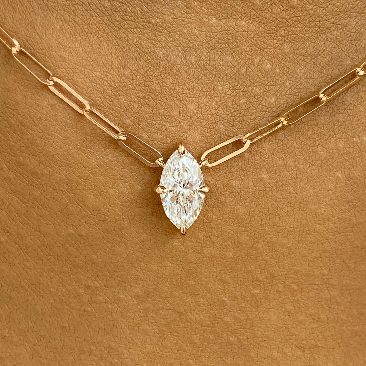 Diana 1.0 Marquise Lab-Grown Diamond Solitaire, Chain Pendant