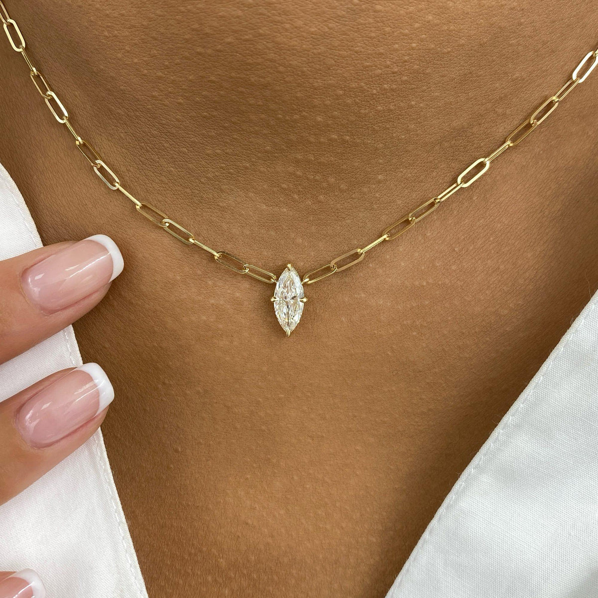 Diana 1.0 Marquise Lab-Grown Diamond Solitaire, Chain Pendant