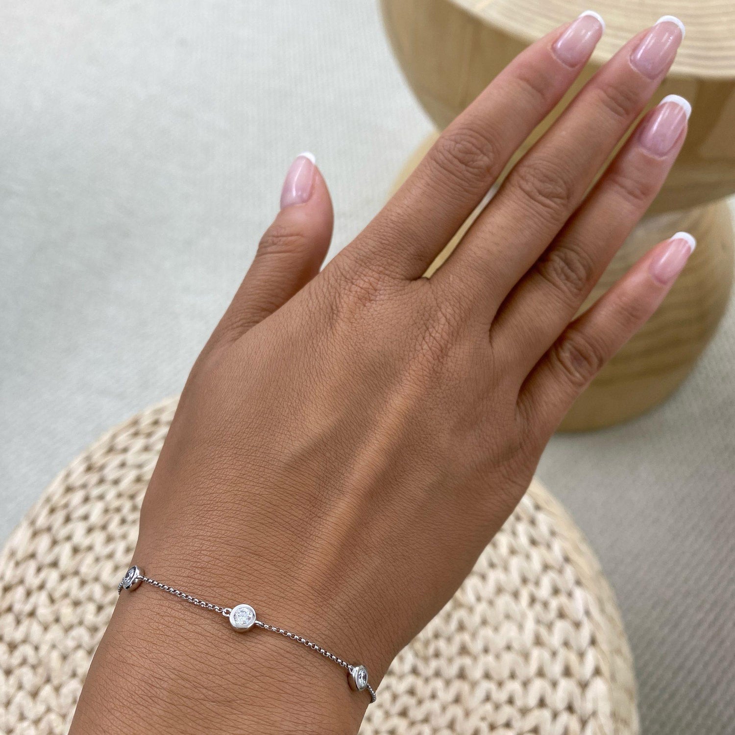 Isabel 0.7 Lab-Grown Diamond Chain, Bezel Bracelets