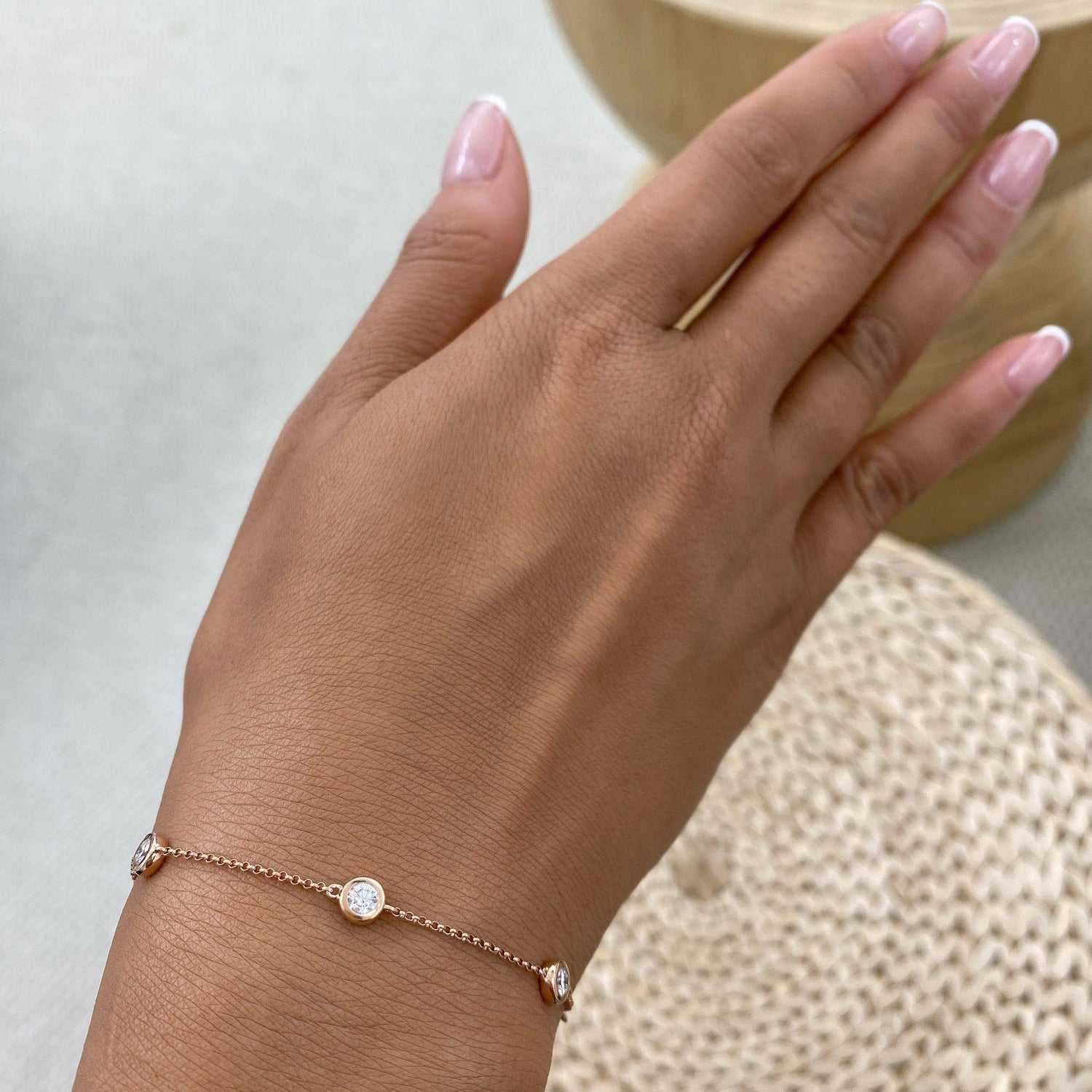 Isabel 0.7 Lab-Grown Diamond Chain, Bezel Bracelets