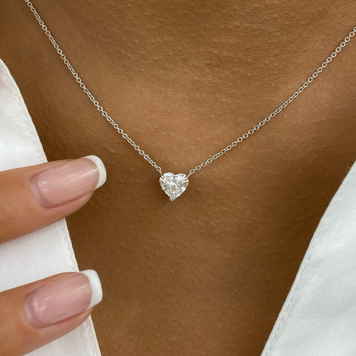 Summer 1.0 Heart Lab-Grown Diamond Solitaire, Chain Pendant
