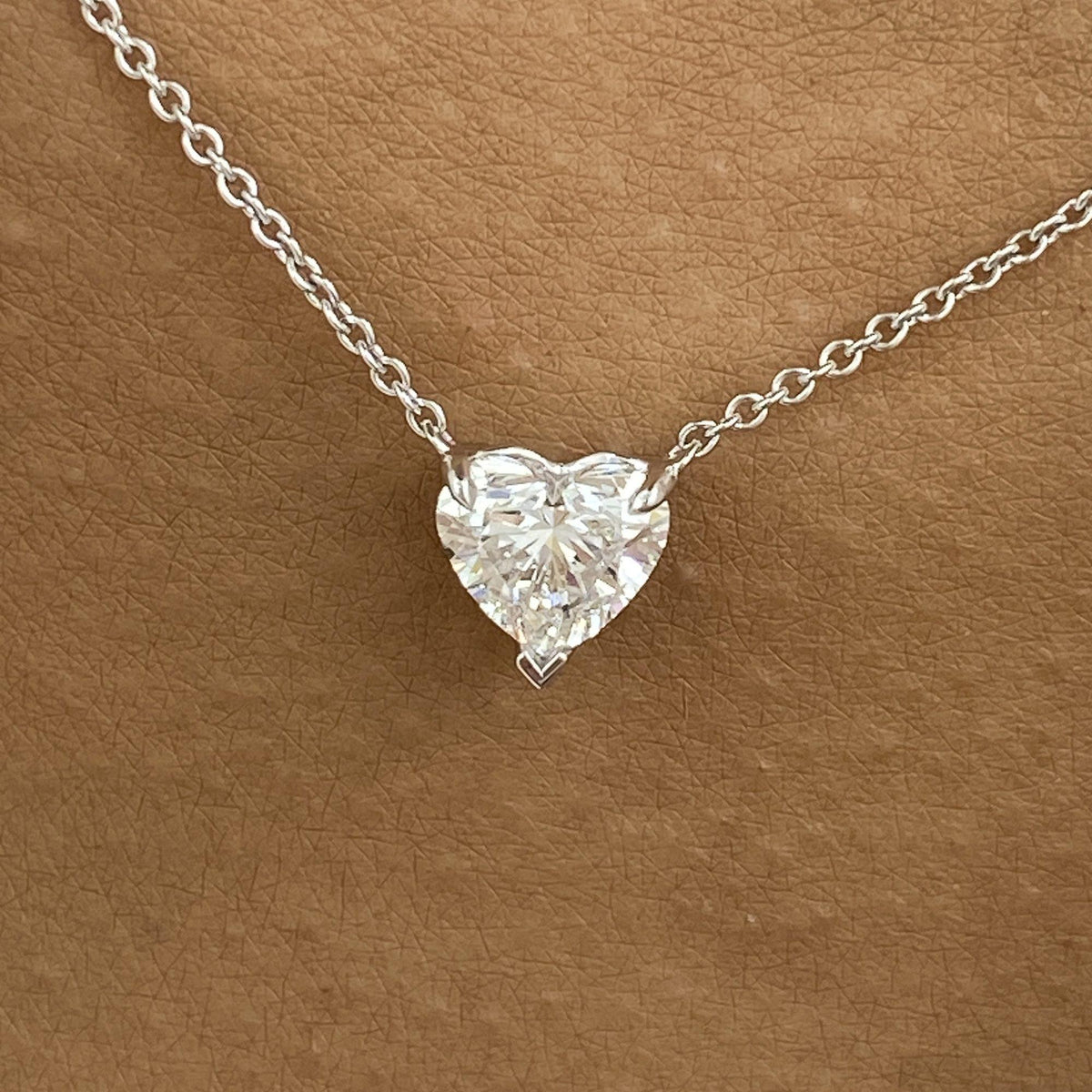 Summer 1.0 Heart Lab-Grown Diamond Solitaire, Chain Pendant