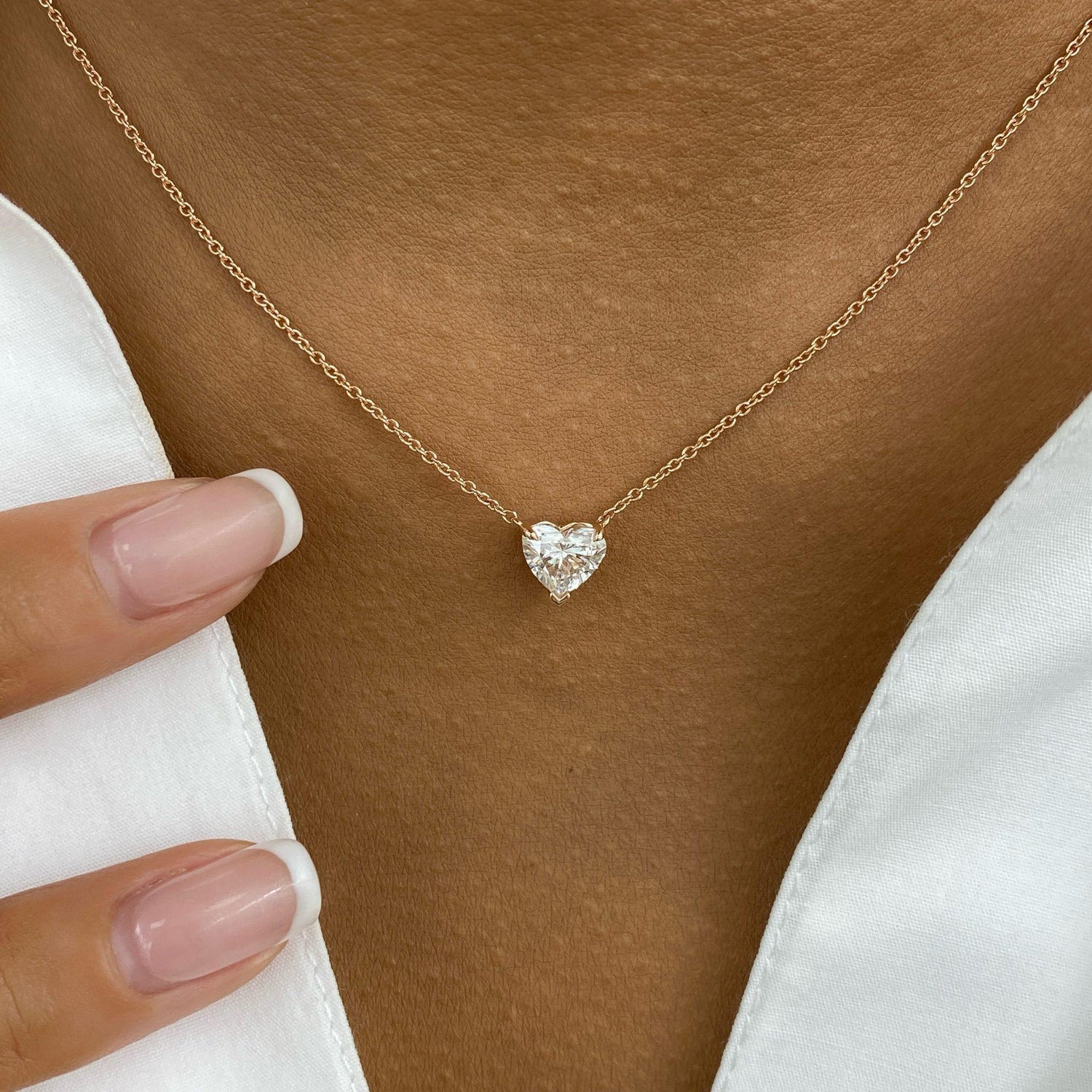 Summer 1.0 Heart Lab-Grown Diamond Solitaire, Chain Pendant