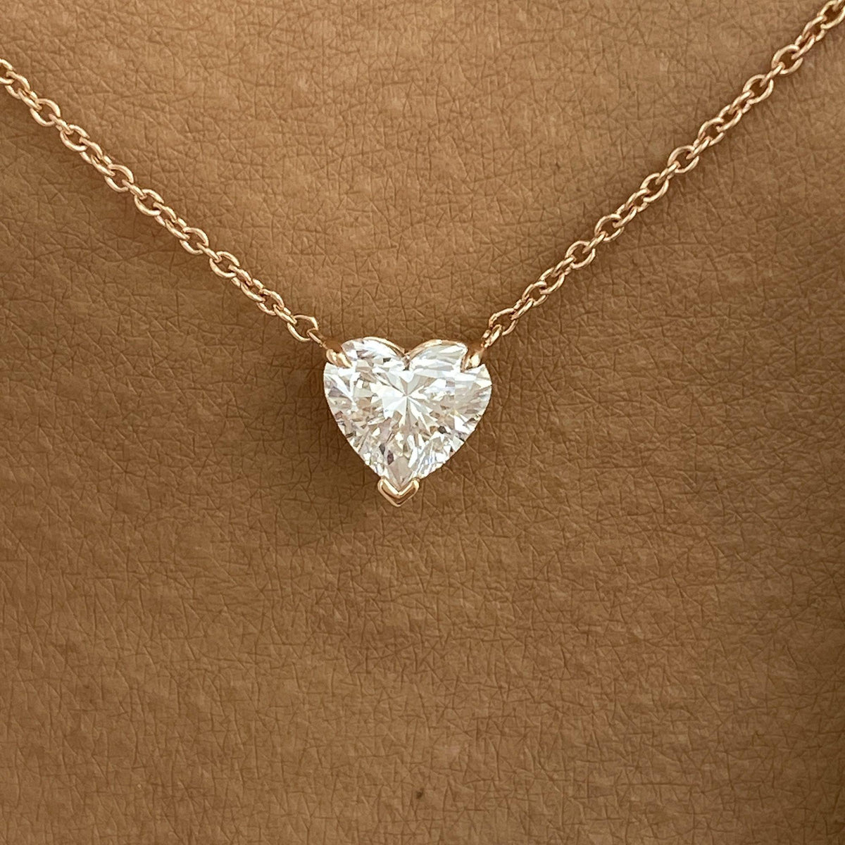 Summer 1.0 Heart Lab-Grown Diamond Solitaire, Chain Pendant