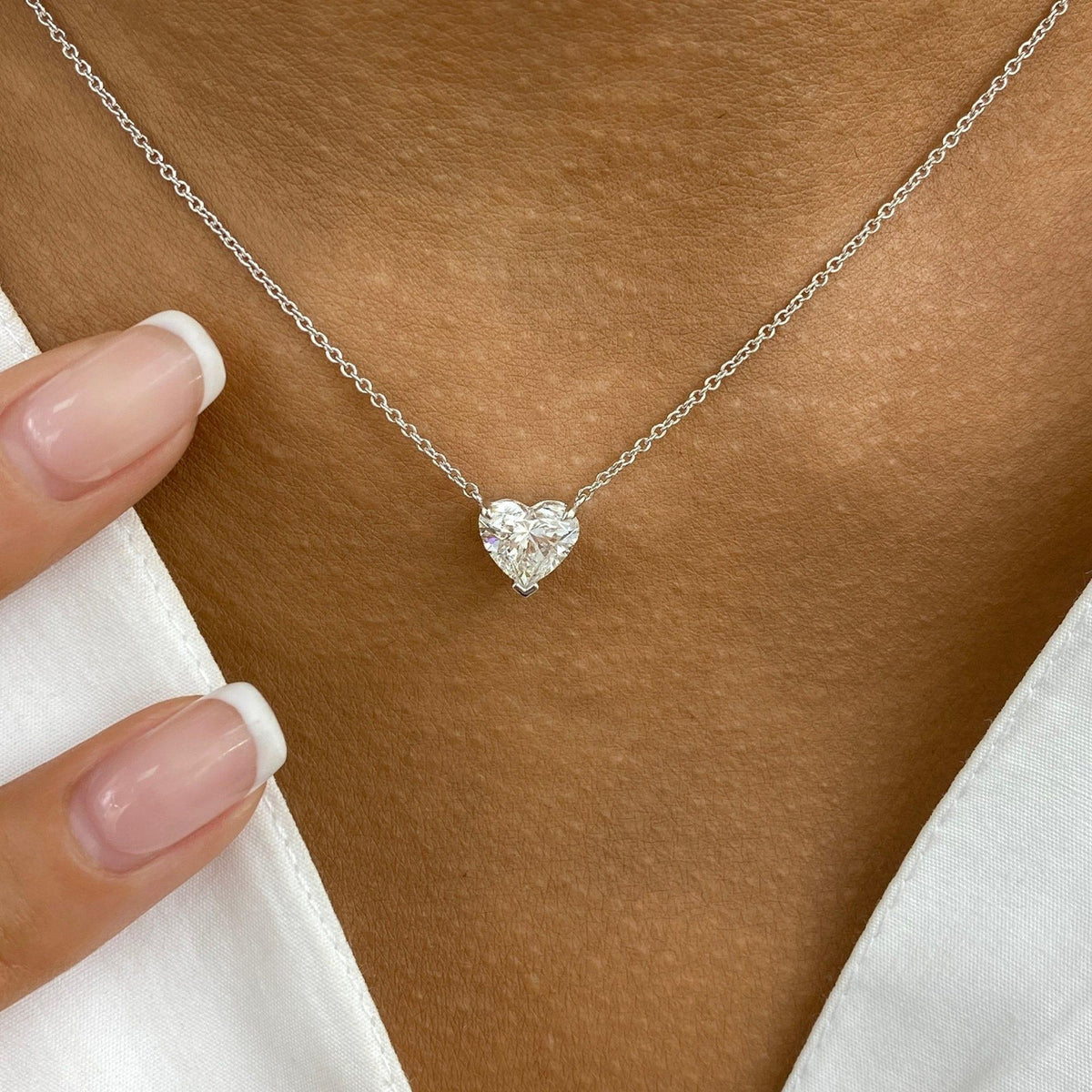 Summer 1.5 Heart Lab-Grown Diamond Solitaire, Chain Pendant