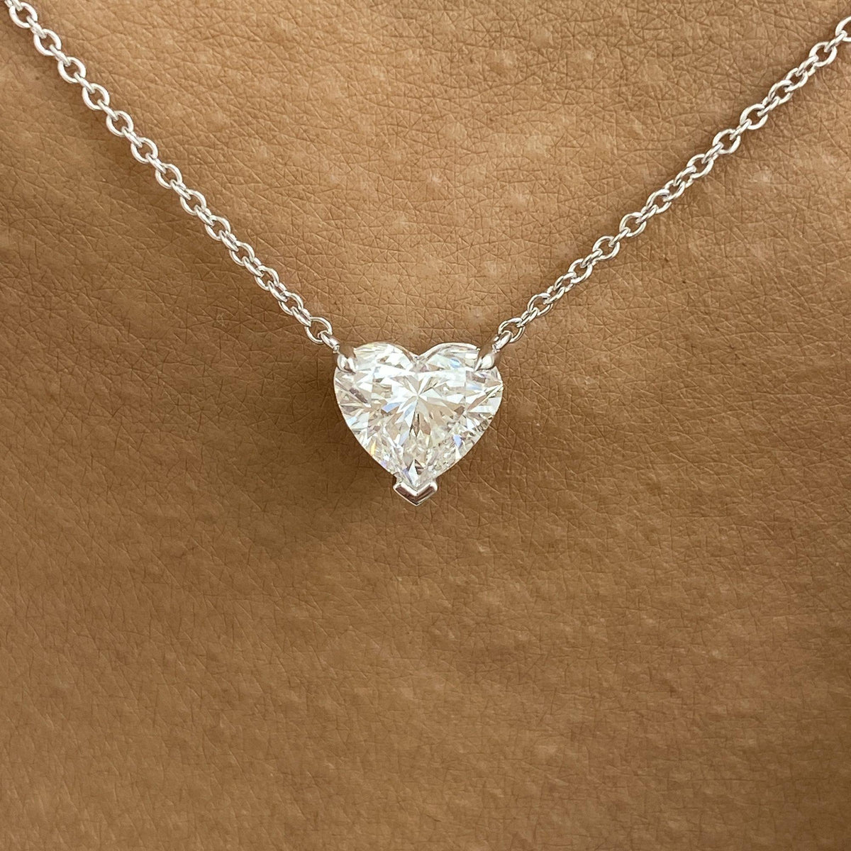 Summer 1.5 Heart Lab-Grown Diamond Solitaire, Chain Pendant