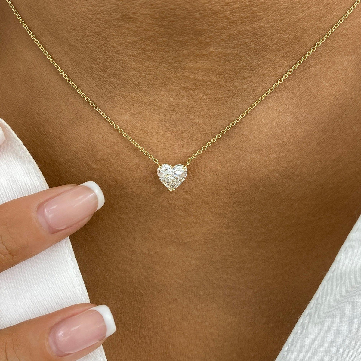 Summer 1.5 Heart Lab-Grown Diamond Solitaire, Chain Pendant